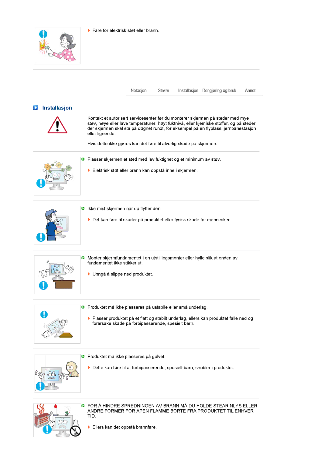 Samsung LS22UCWSFV/EDC manual Installasjon 