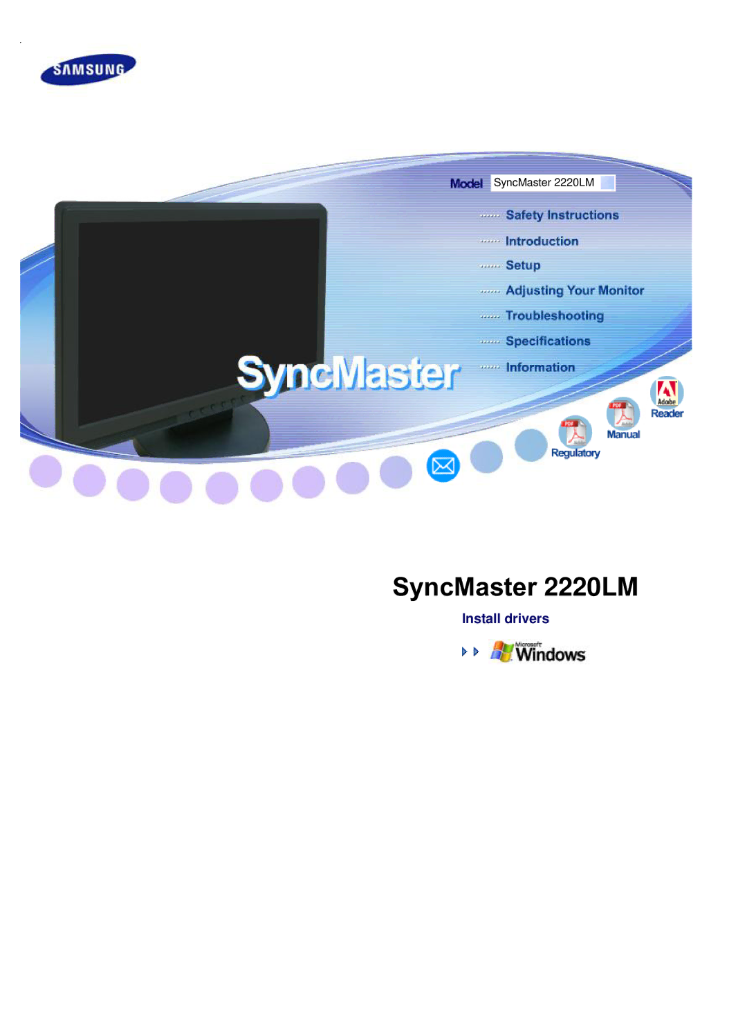 Samsung LS22WJNKFUEDC manual SyncMaster 2220LM 