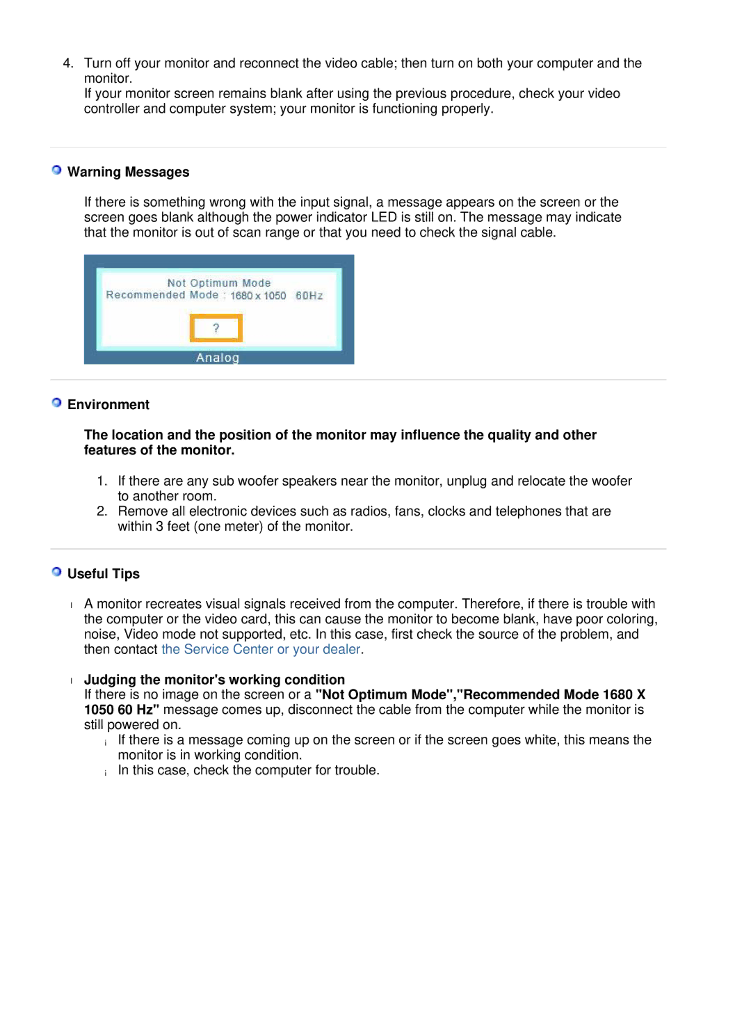 Samsung LS22WJNKFUEDC manual Useful Tips 