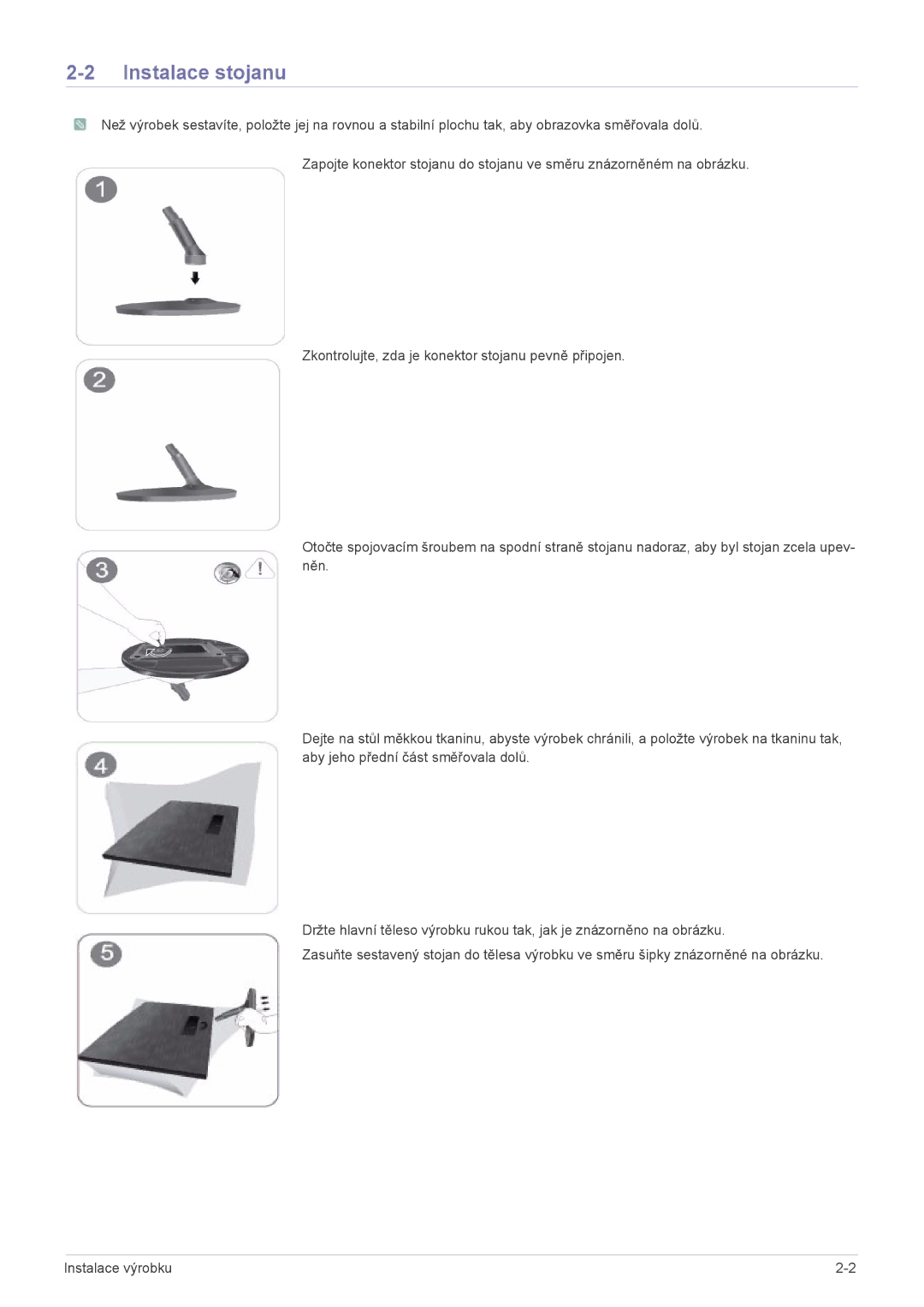 Samsung LS24X3HKFN/EN, LS22X3HKFH/XF, LS24X3HKFE/EN, LS22X3HKFN/EN, LS23X3HKFN/EN, LS22X3HKFE/EN manual Instalace stojanu 