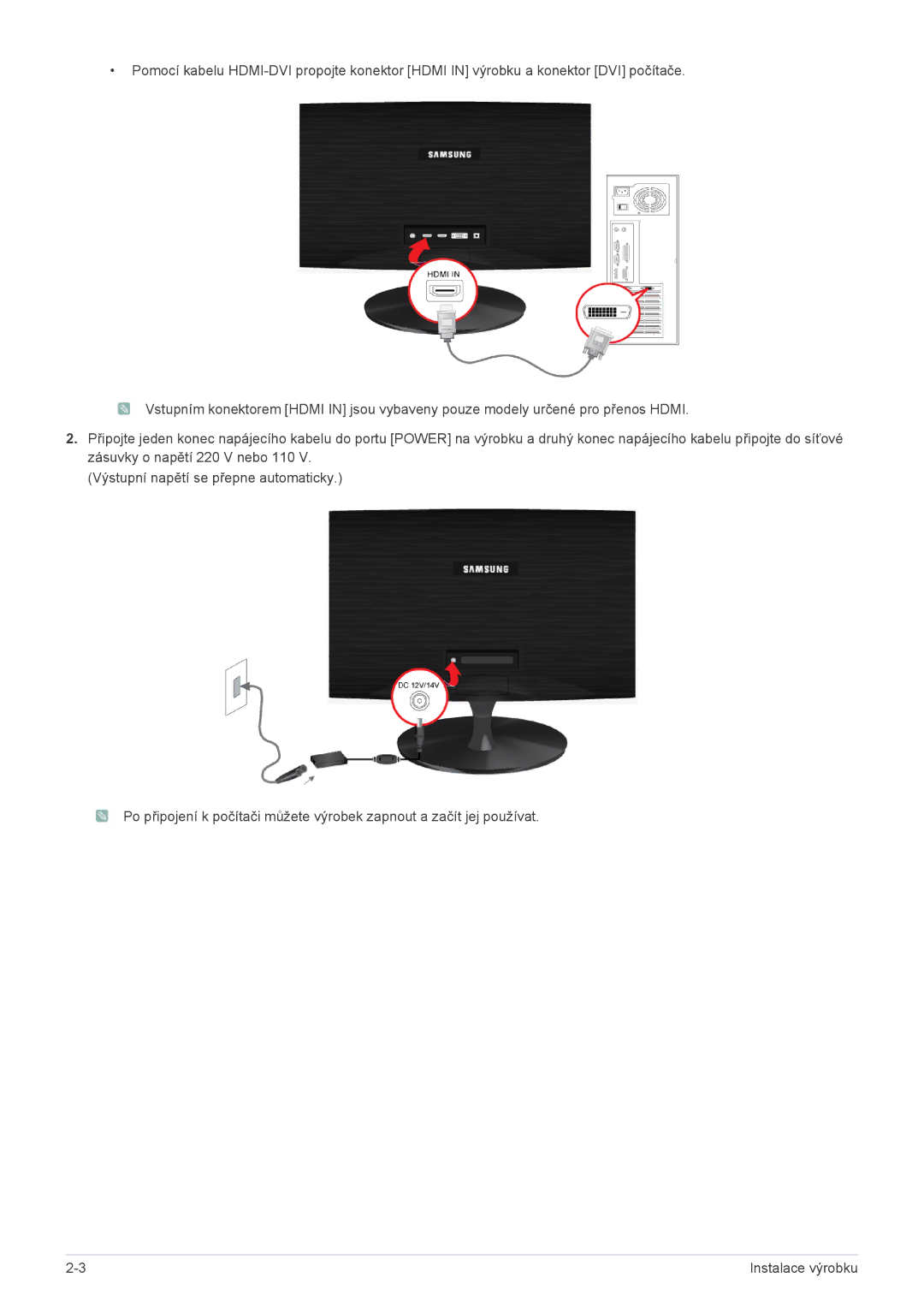 Samsung LS22X3HKFE/EN, LS22X3HKFH/XF, LS24X3HKFE/EN, LS24X3HKFN/EN, LS22X3HKFN/EN, LS23X3HKFN/EN manual Instalace výrobku 