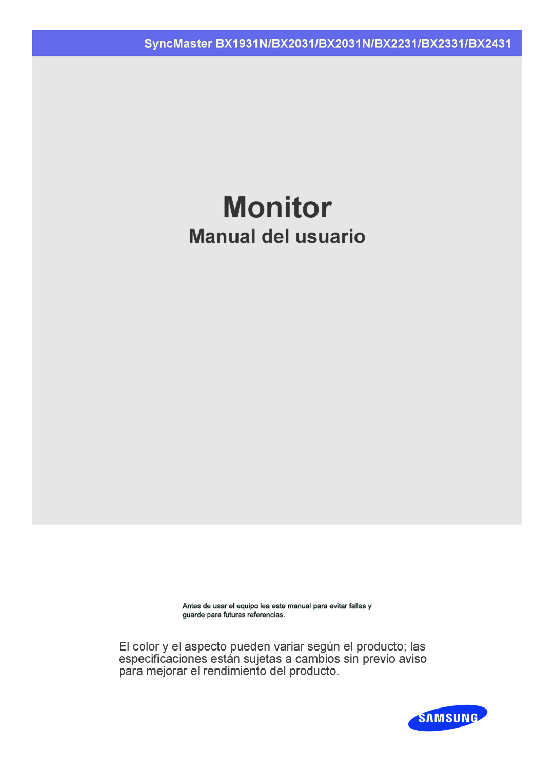 Samsung LS22X3HKFM/XJ, LS22X3HKFH/XF, LS23X3HKFH/XJ, LS24X3HKFE/EN, LS24X3HKFN/EN, LS22X3HKFN/EN, LS23X3HKFN/EN manual Monitor 