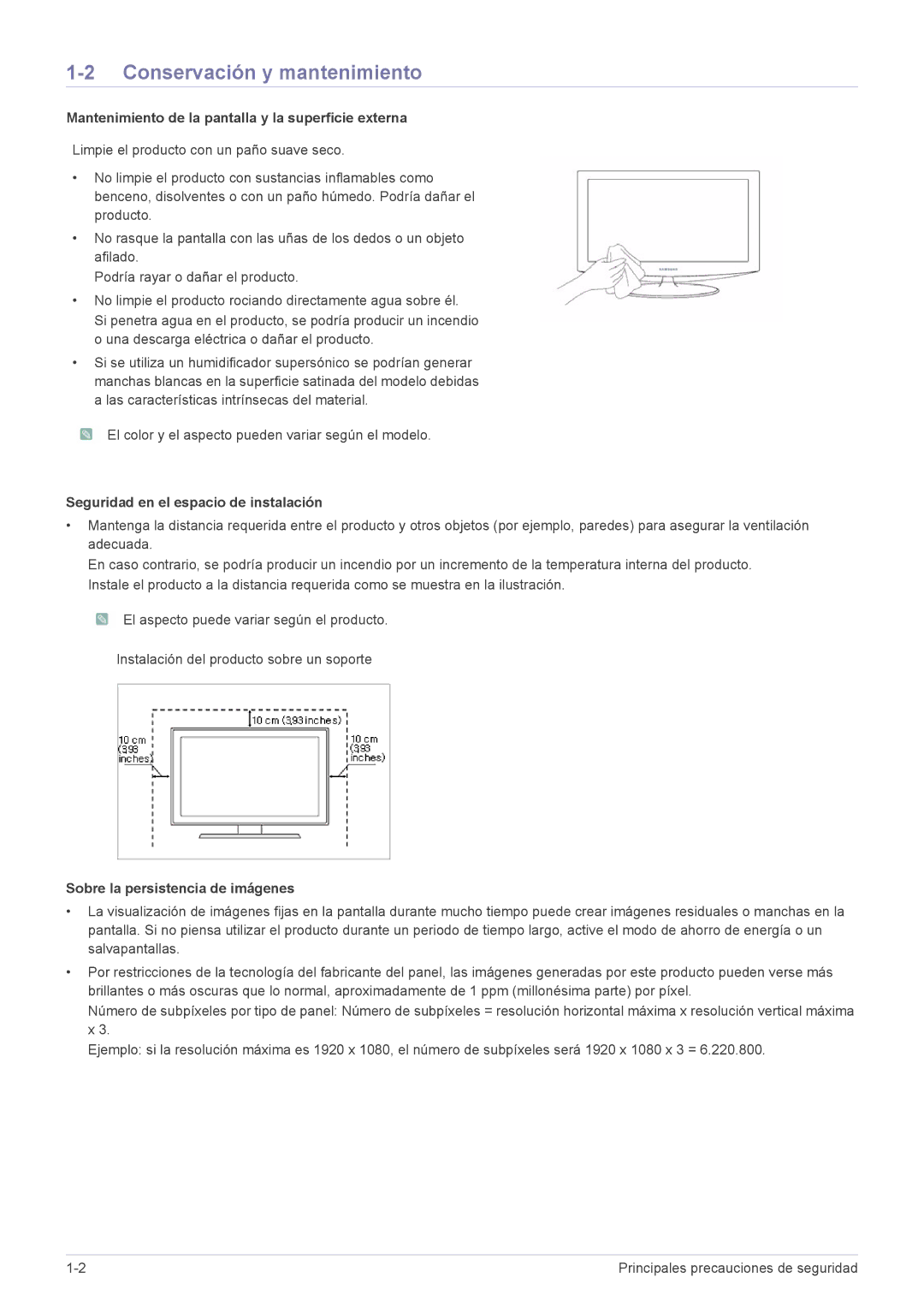 Samsung LS22X3HKFE/XS, LS22X3HKFH/XF Conservación y mantenimiento, Mantenimiento de la pantalla y la superficie externa 