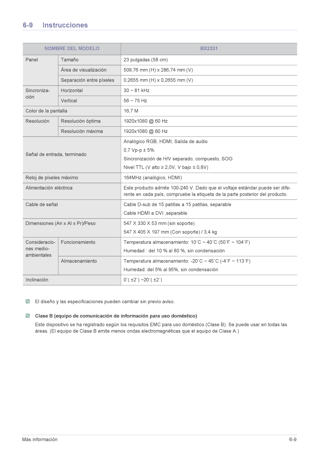 Samsung LS22X3HKFH/XF, LS24X3HKFE/EN, LS24X3HKFN/EN, LS23X3HKFN/EN, LS22X3HKFE/EN, LS22X3HKFE/XS manual BX2331 