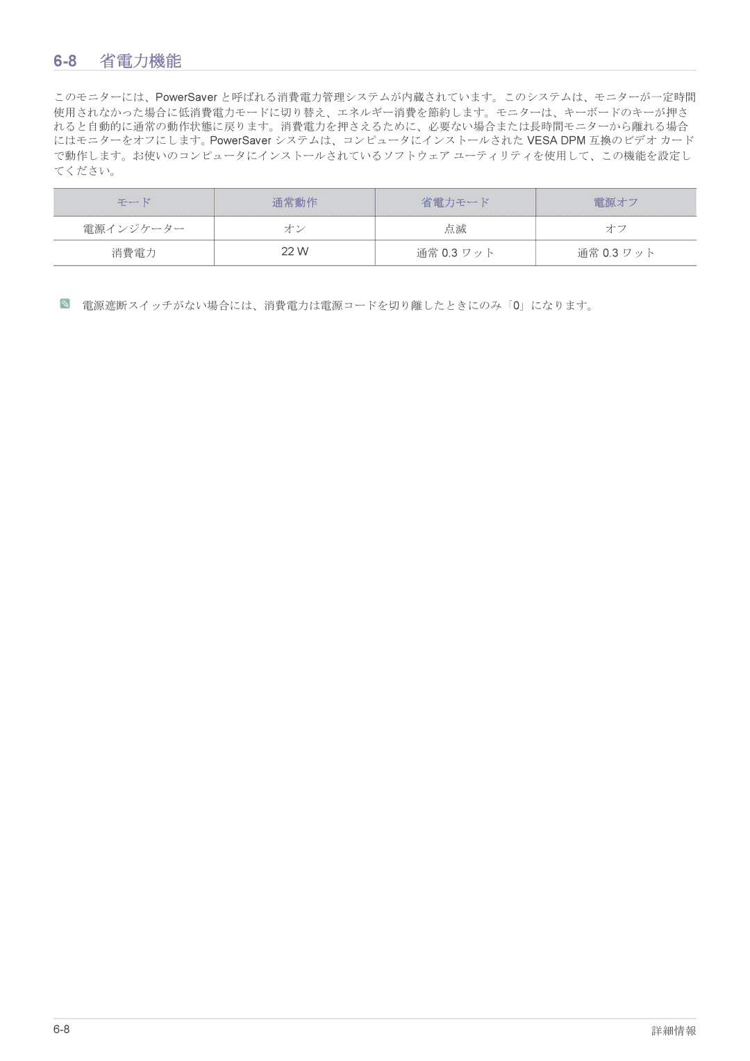 Samsung LS23X3HKFH/XJ, LS22X3HKFM/XJ manual 8省電力機能 