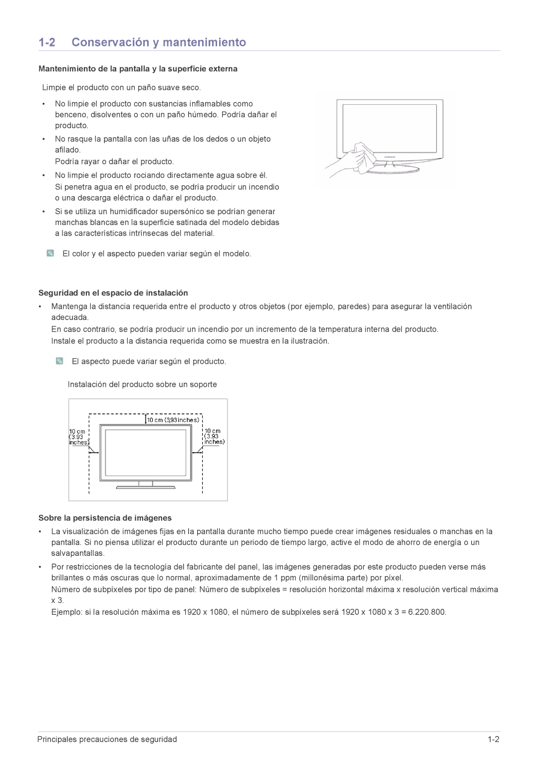 Samsung LS23A300BS/EN, LS19A300NS/EN Conservación y mantenimiento, Mantenimiento de la pantalla y la superficie externa 