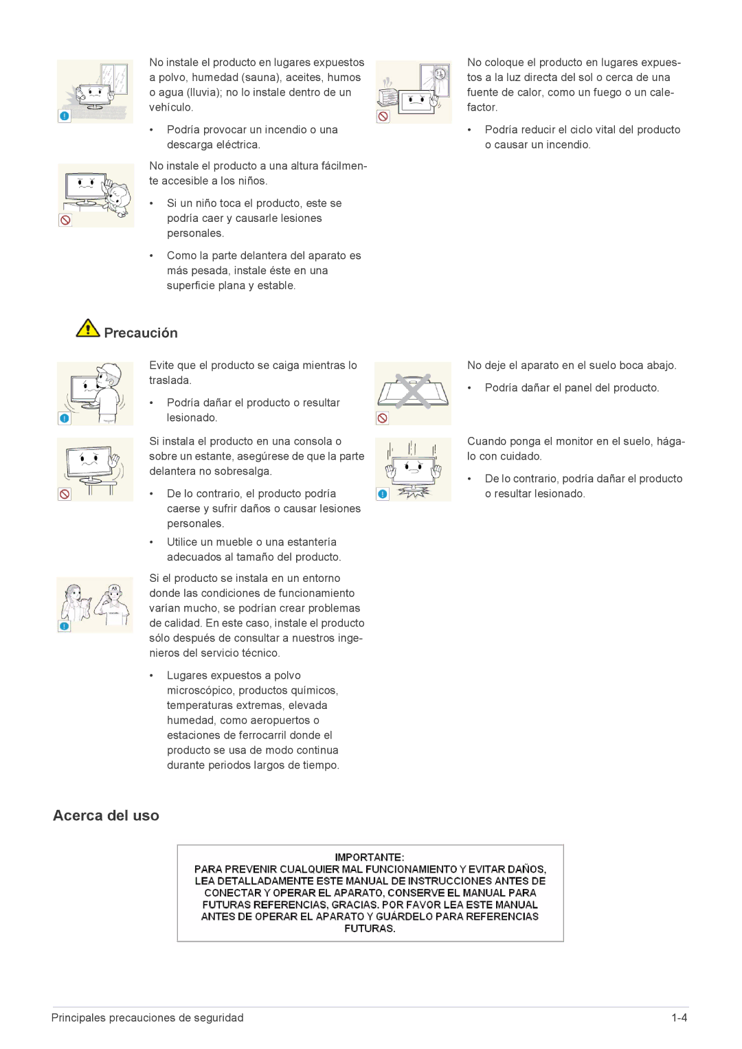 Samsung LS24A300BL/EN, LS23A300BS/EN, LS19A300NS/EN, LS22A300BS/EN, LS20A300NS/EN manual Acerca del uso 