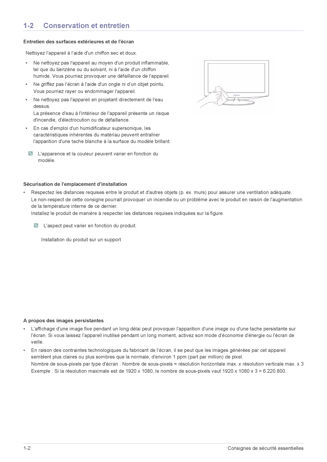 Samsung LS20A300NS/EN, LS23A300BS/EN manual Conservation et entretien, Entretien des surfaces extérieures et de lécran 