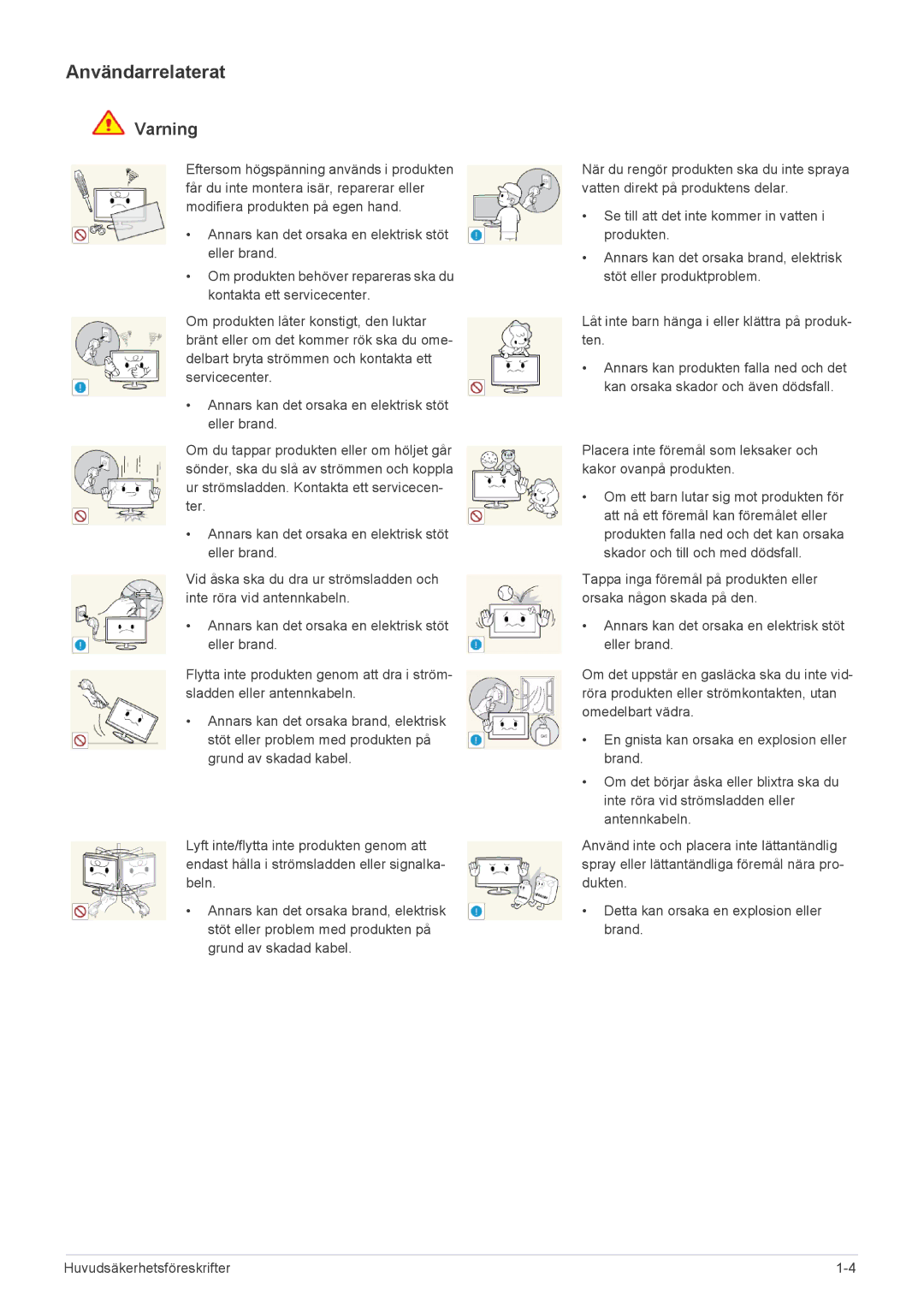 Samsung LS24A300BS/EN, LS23A300BS/EN, LS22A300BS/EN manual Användarrelaterat 