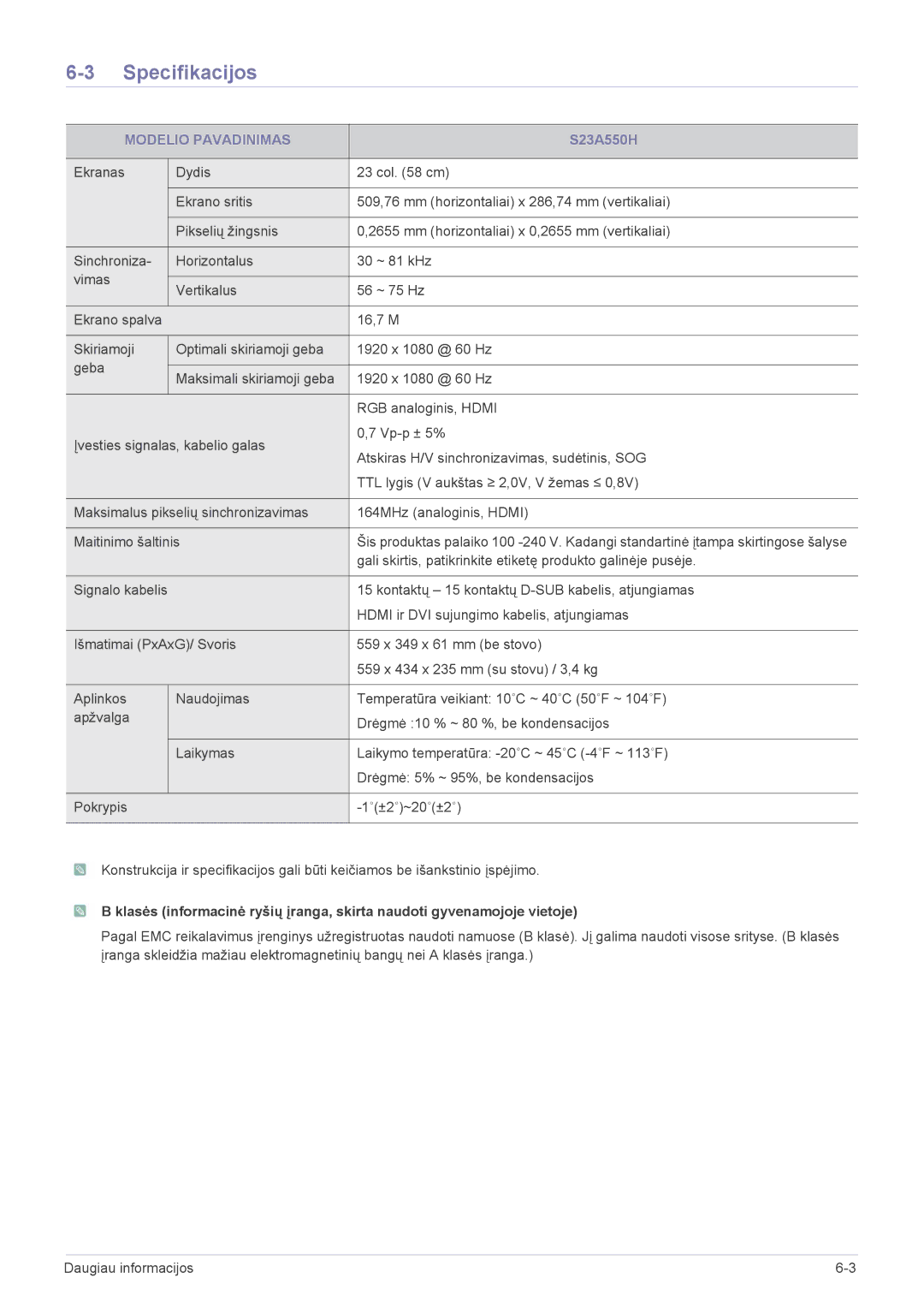 Samsung LS27A550HS/EN, LS23A550HS/EN manual 