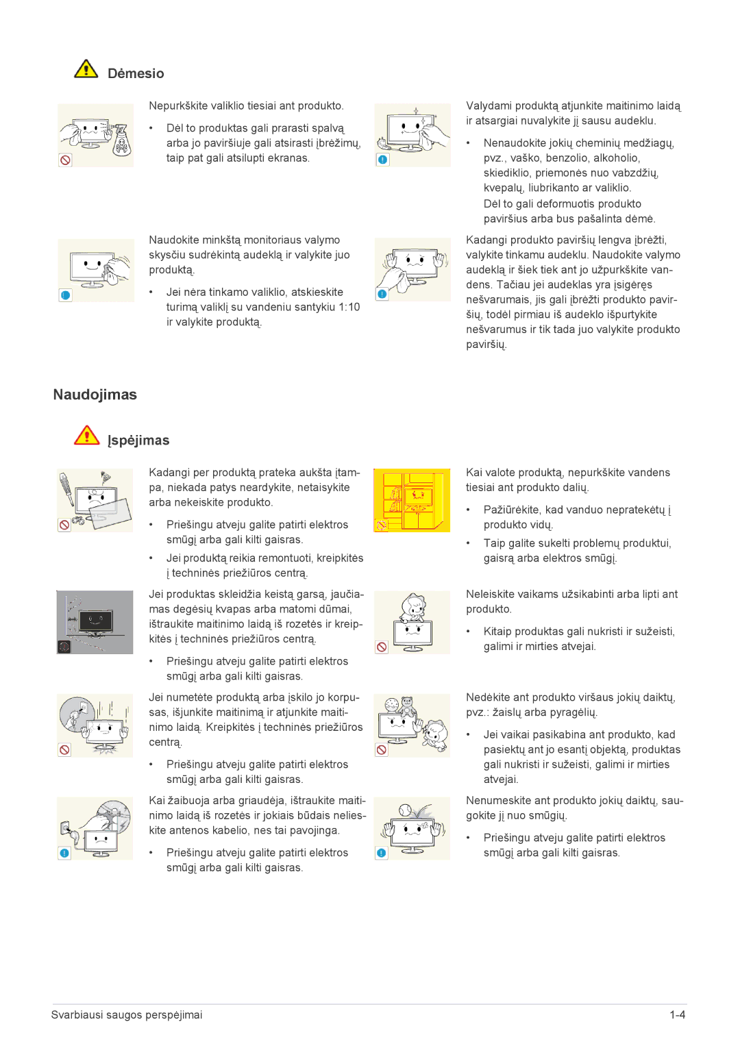 Samsung LS27A550HS/EN, LS23A550HS/EN manual Naudojimas 