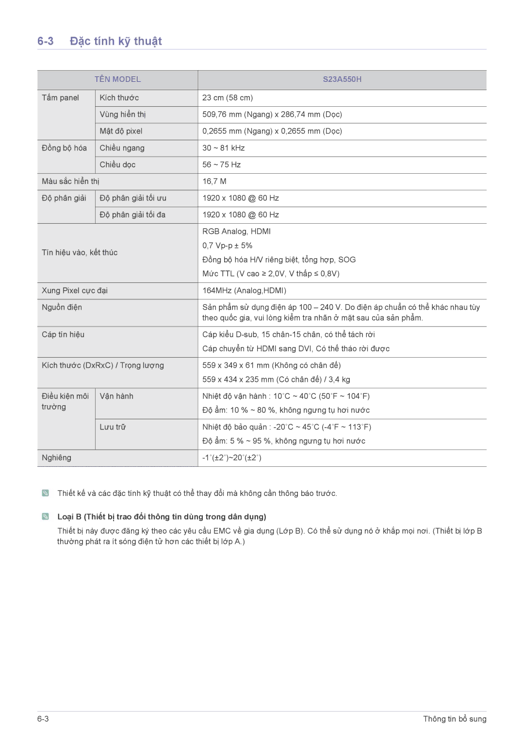 Samsung LS20A550HS/XV, LS23A550HS/ZN, LS23A550HS/XV manual 