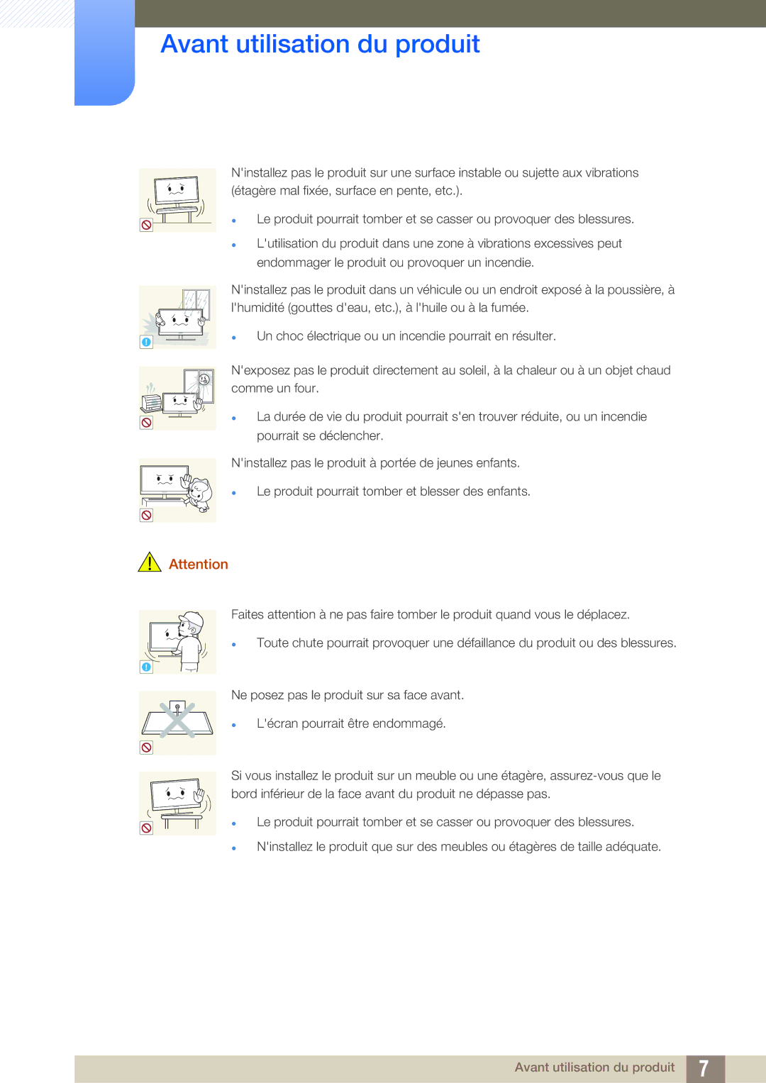 Samsung LS23A700DS/EN, LS23A700DSL/EN manual Un choc électrique ou un incendie pourrait en résulter 