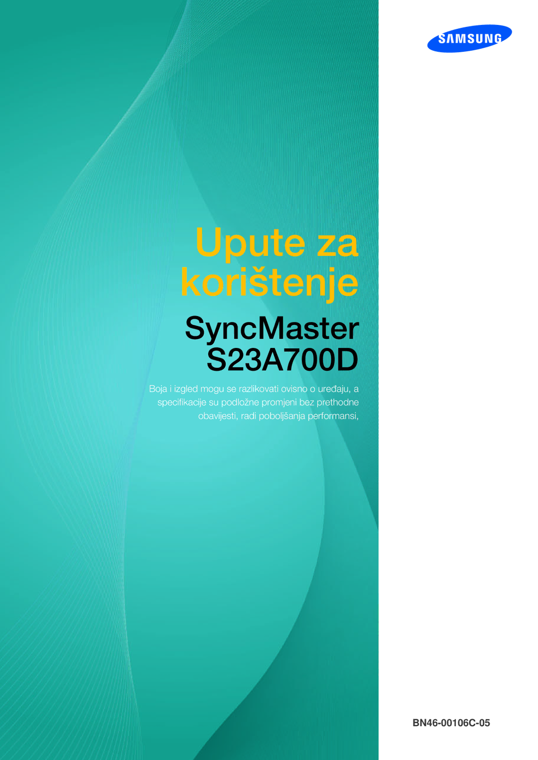 Samsung LS23A700DSL/EN, LS23A700DS/ZA, LS23A700DS/EN, LS23A700DS/SM, LS23A700DS/NG, LS23A700DSL/ZN manual SyncMaster S23A700D 