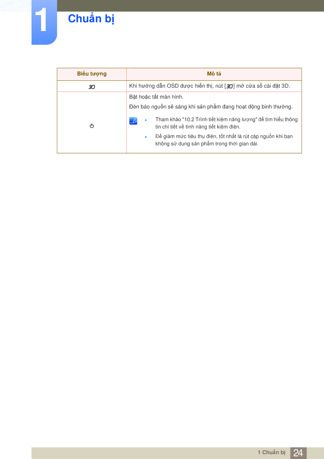 Samsung LS23A700DS/ZA, LS23A700DSL/XV manual Chuẩn bị 