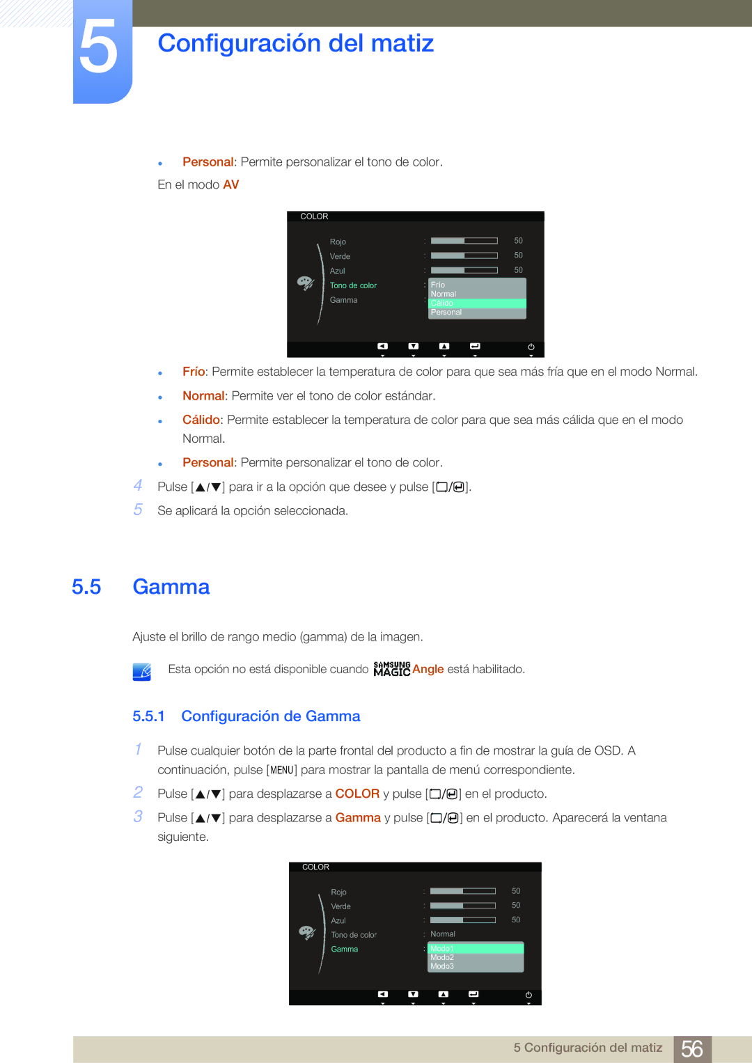 Samsung LS23A700DS/ZA manual Configuración de Gamma 