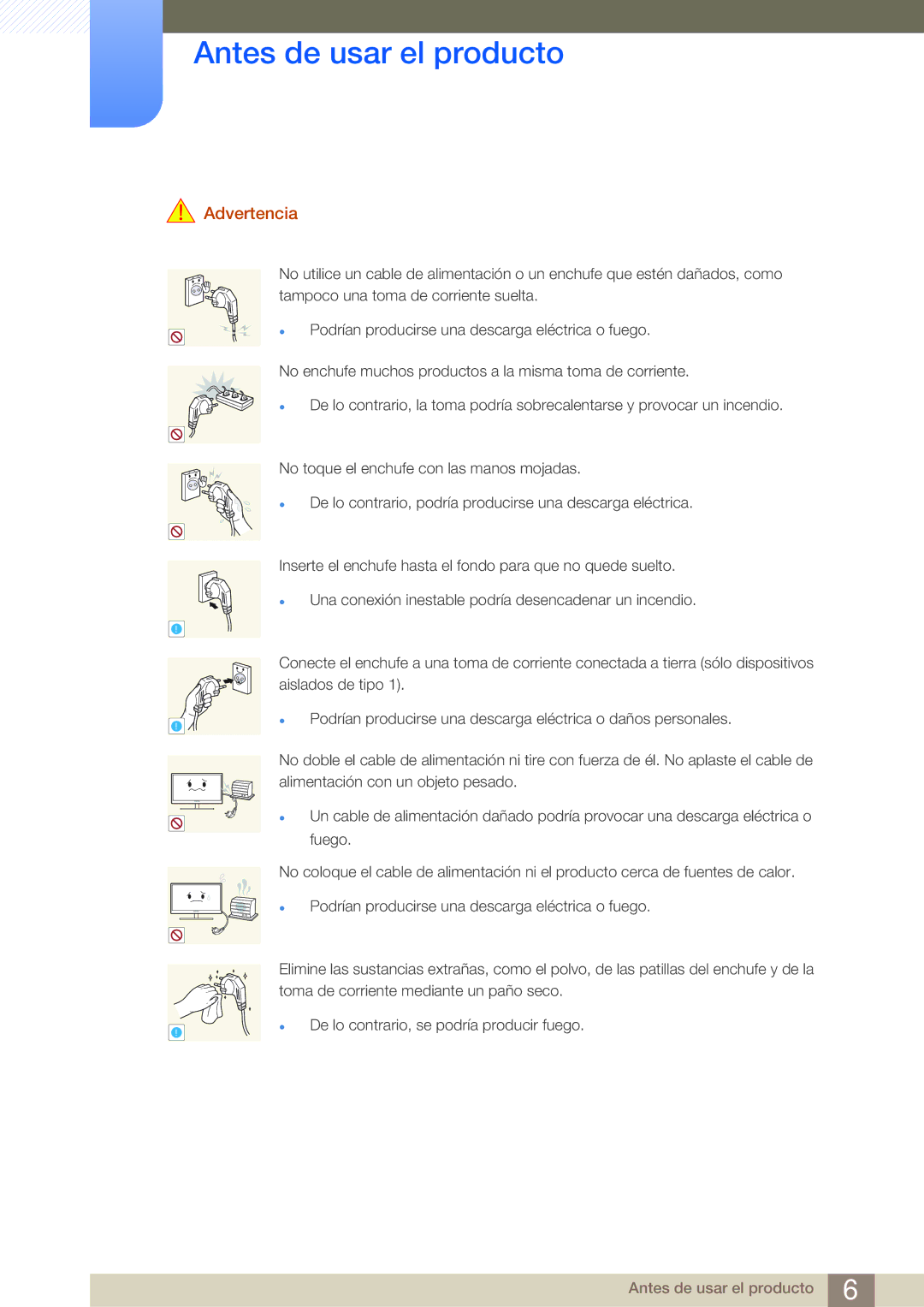 Samsung LS23A700DS/ZA manual Advertencia 