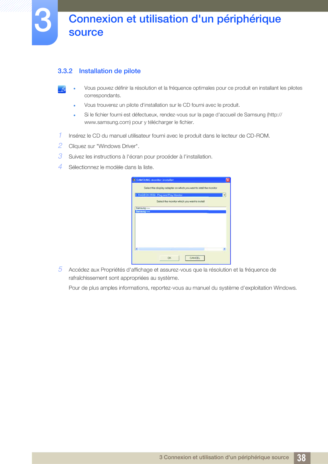 Samsung LS23A750DSL/EN, LS23A750DS/EN, LS27A750DS/EN manual Installation de pilote 