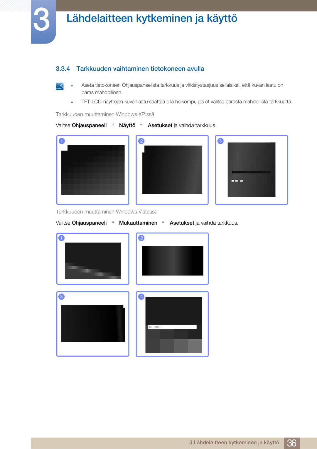 Samsung LS23A750DS/EN, LS27A750DS/EN manual Tarkkuuden vaihtaminen tietokoneen avulla 