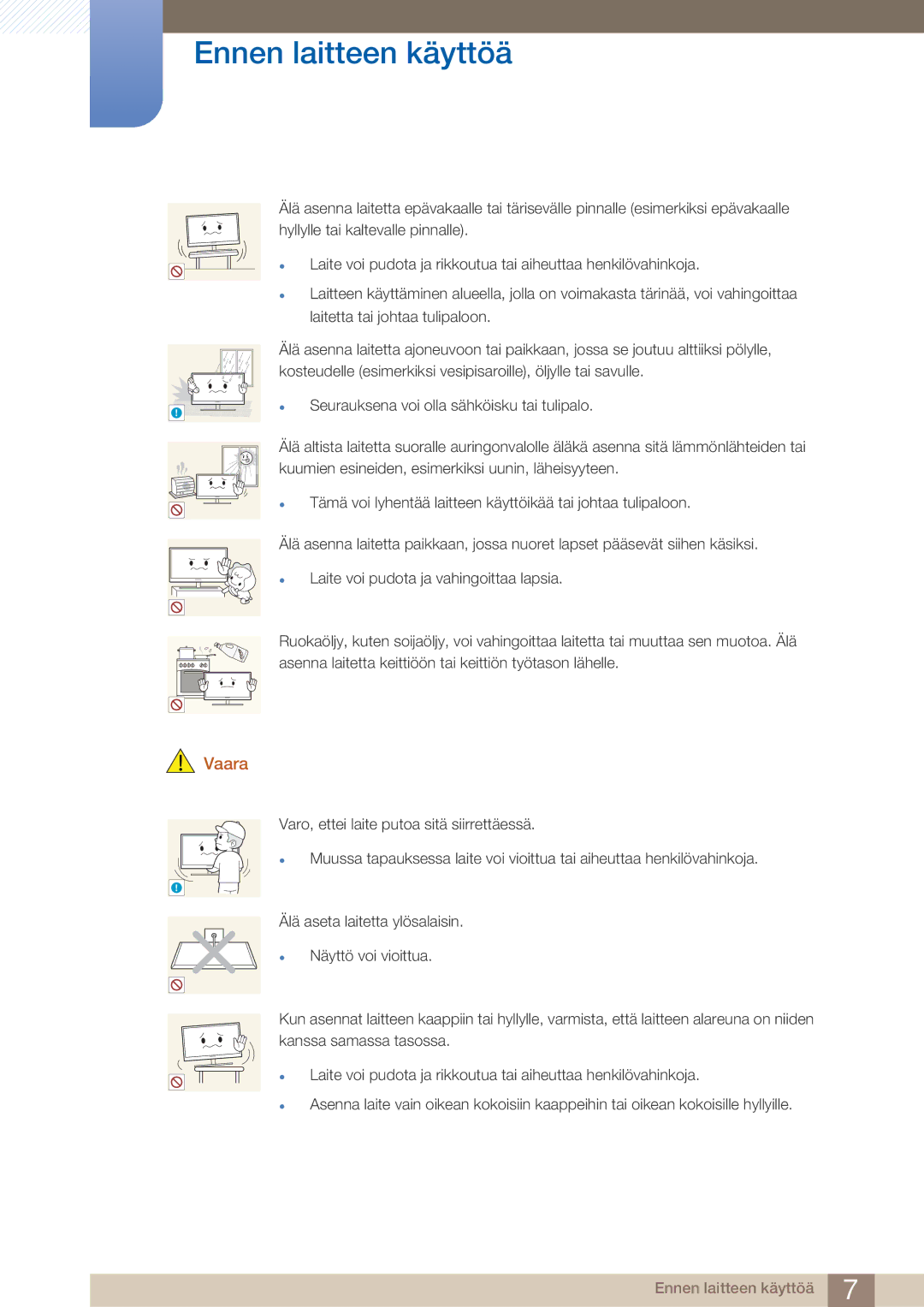 Samsung LS27A750DS/EN, LS23A750DS/EN manual Ennen laitteen käyttöä 