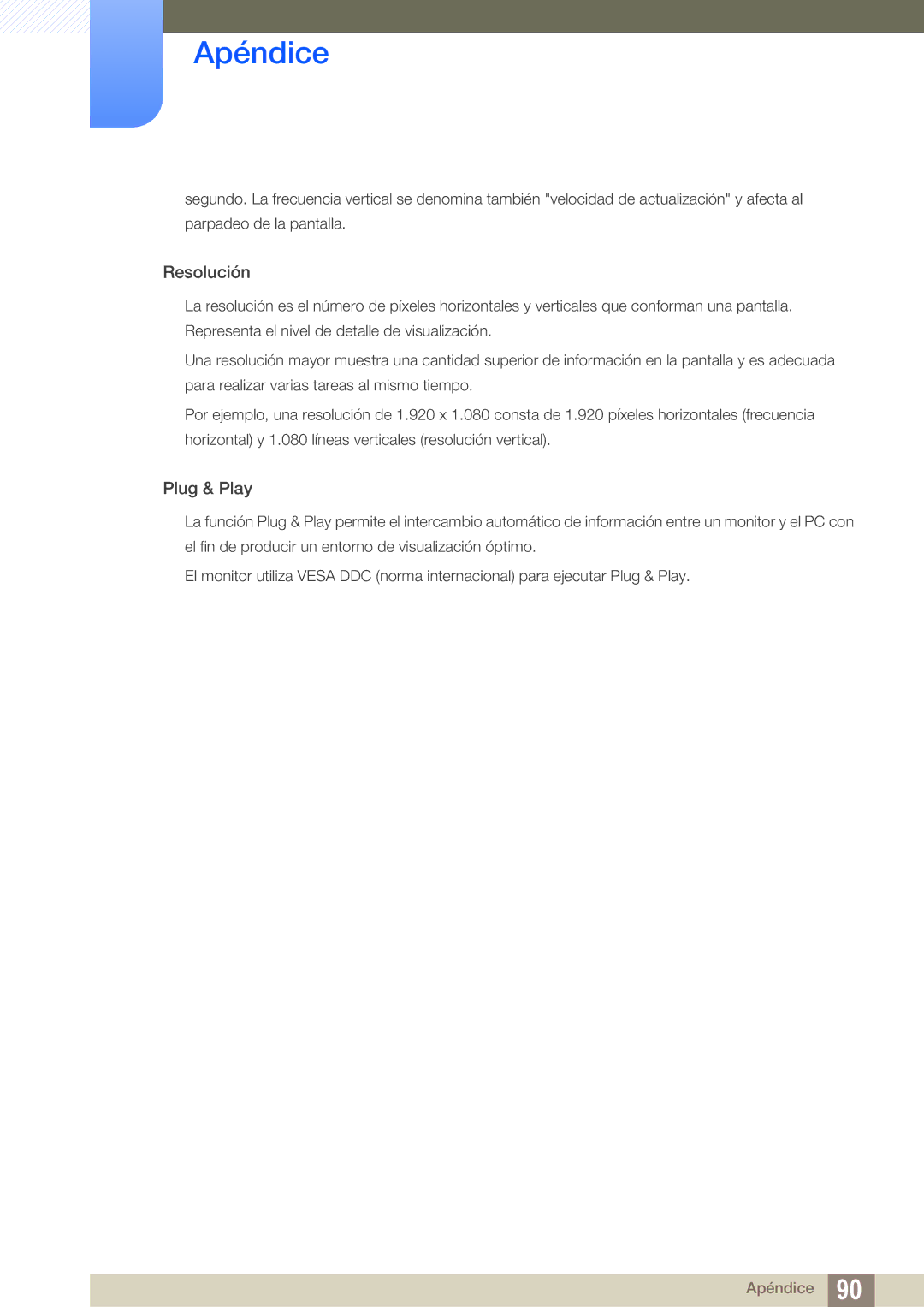 Samsung LS23A750DS/EN, LS27A750DSL/EN, LS27A750DS/ZA manual Resolución 