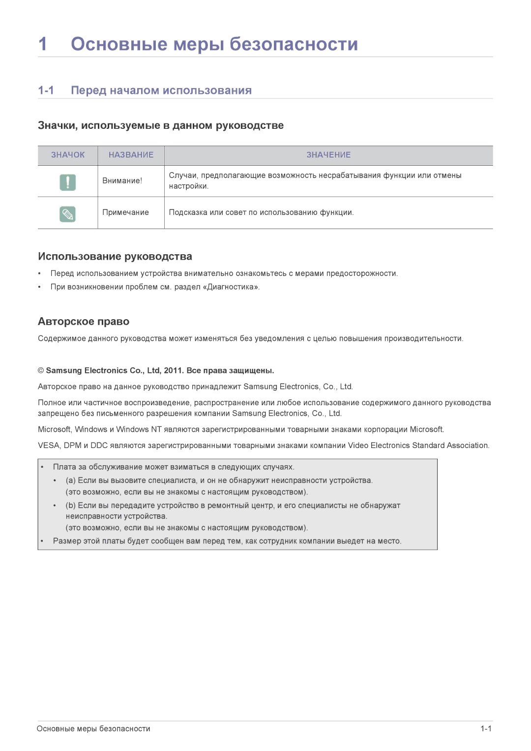 Samsung LS27B350HS/EN Перед началом использования, Значки, используемые в данном руководстве, Использование руководства 