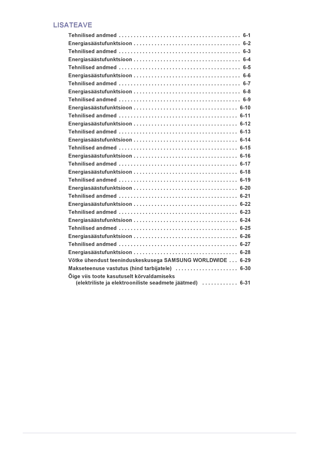 Samsung LS23B350HS/EN, LS23B350BS/EN, LS24B350HS/EN, LS24B350HSY/EN, LS27B350HS/EN, LS22B350HS/EN manual Lisateave 