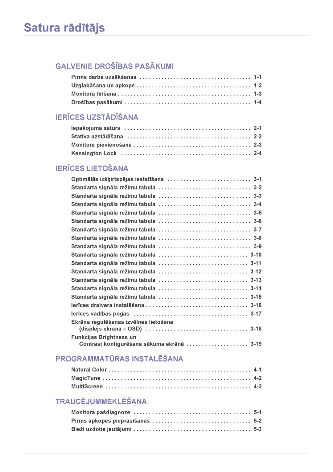 Samsung LS24B350HSY/EN, LS23B350BS/EN, LS24B350HS/EN, LS23B350HS/EN, LS27B350HS/EN, LS22B350HS/EN manual Satura rādītājs 