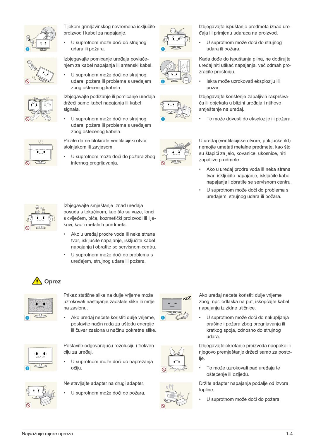 Samsung LS27B350HS/EN, LS23B350BS/EN, LS22B350HS/EN manual Oprez 