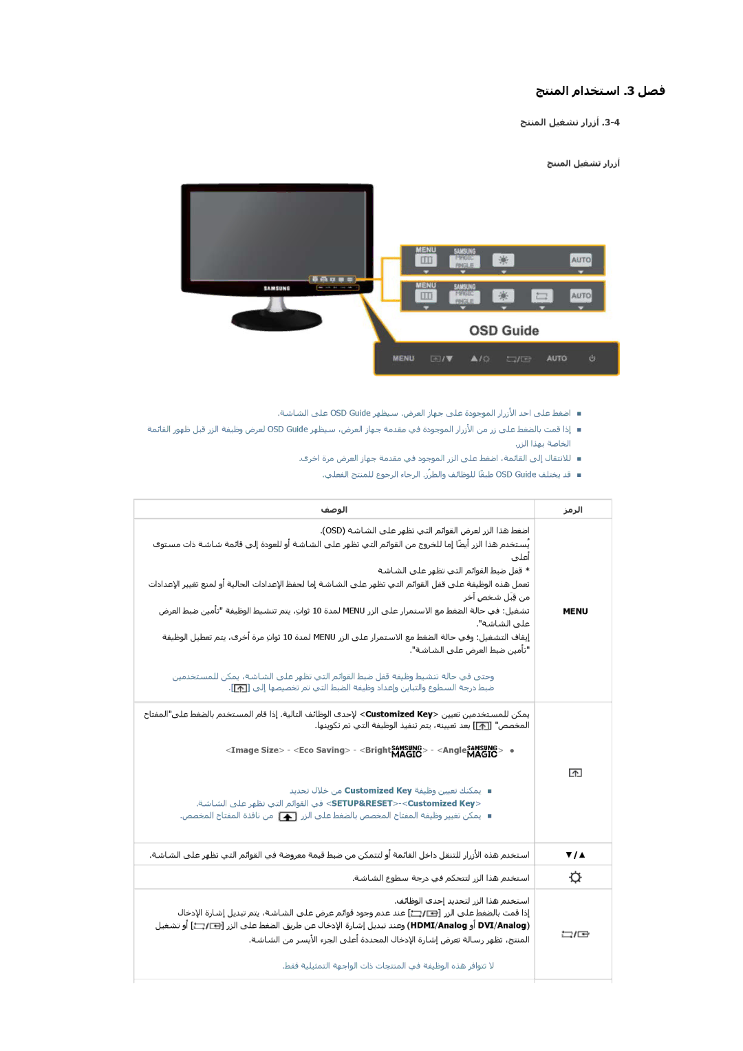 Samsung LS22B350BS/NG, LS23B350NS/SM, LS23B350BS/ZN, LS24C350BL/CH, LS24B350HS/ZR manual ﺞﺘﻨﻤﻟا ﻞﯿﻐﺸﺗ ﺭاﺭﺯأ, ﻒﺻﻮﻟا ﺰﻣﺮﻟا 