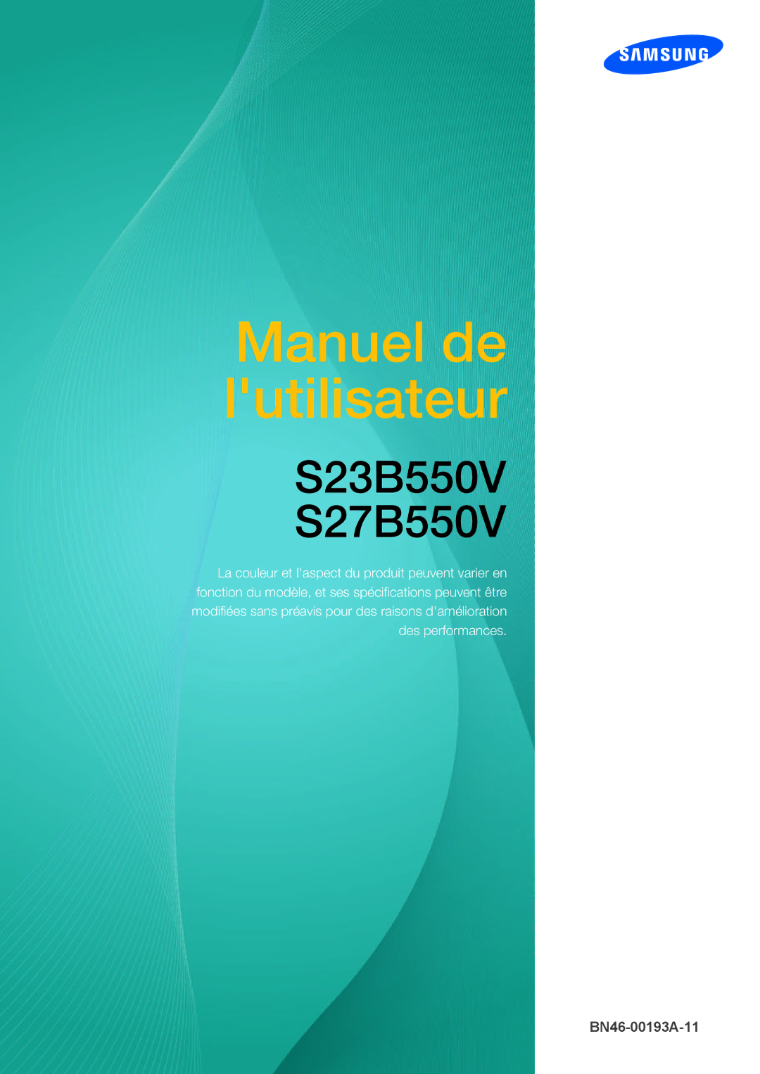 Samsung LS27B550VS/EN, LS23B550VS/EN manual Manuel de lutilisateur 