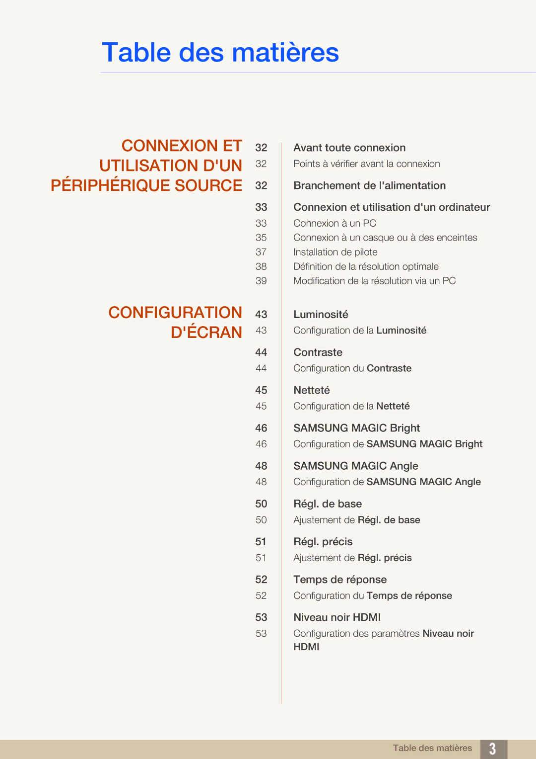 Samsung LS27B550VS/EN, LS23B550VS/EN manual Avant toute connexion 