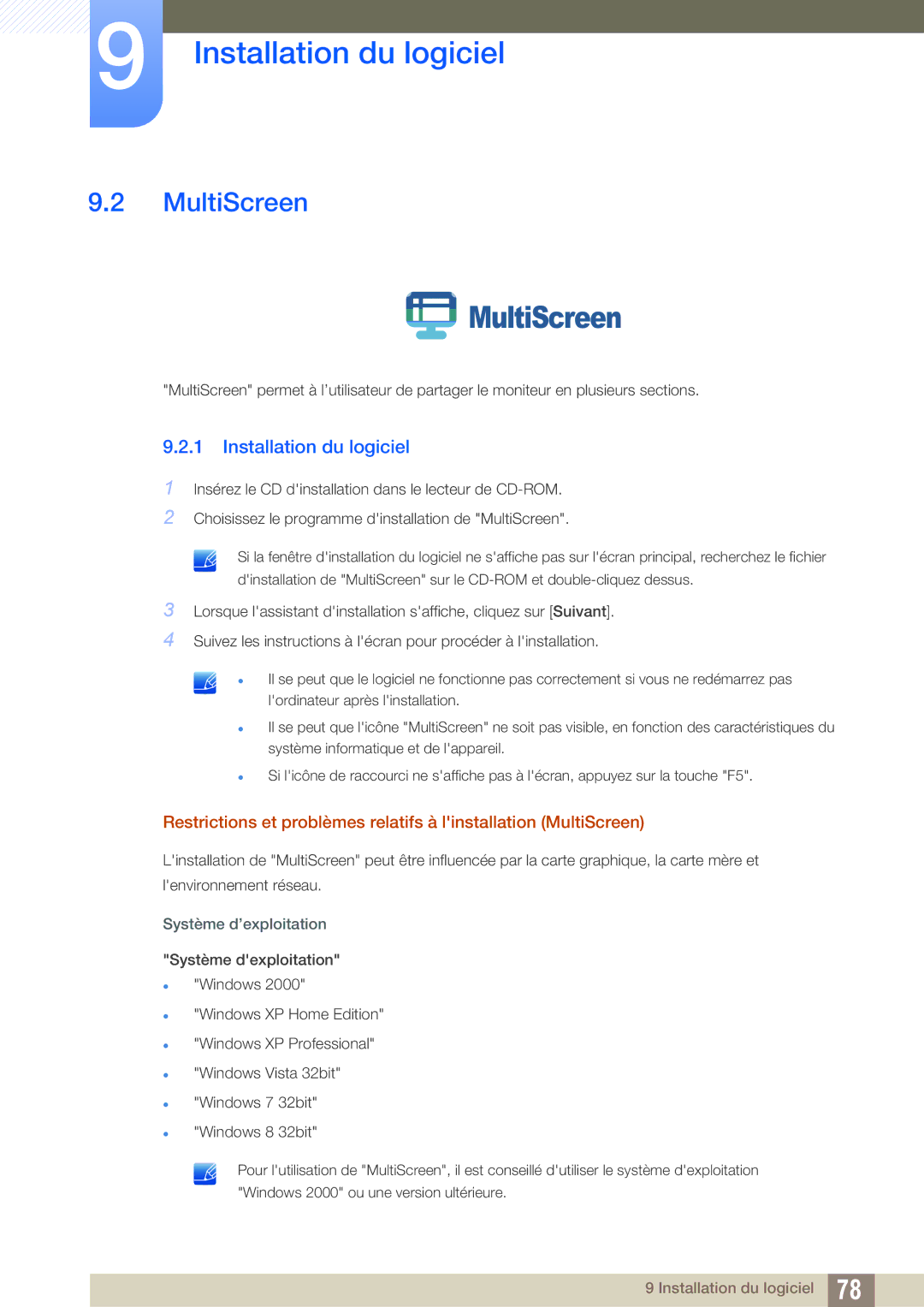 Samsung LS23B550VS/EN, LS27B550VS/EN manual MultiScreen 