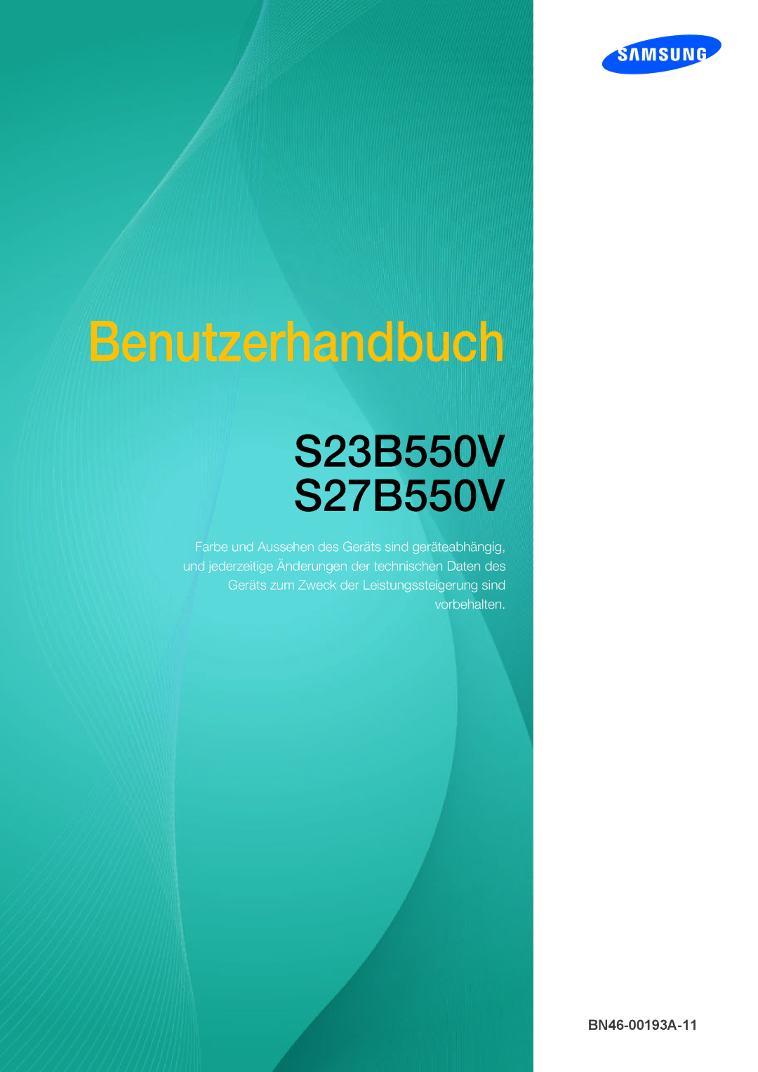 Samsung LS27B550VS/EN, LS23B550VS/EN manual Benutzerhandbuch 