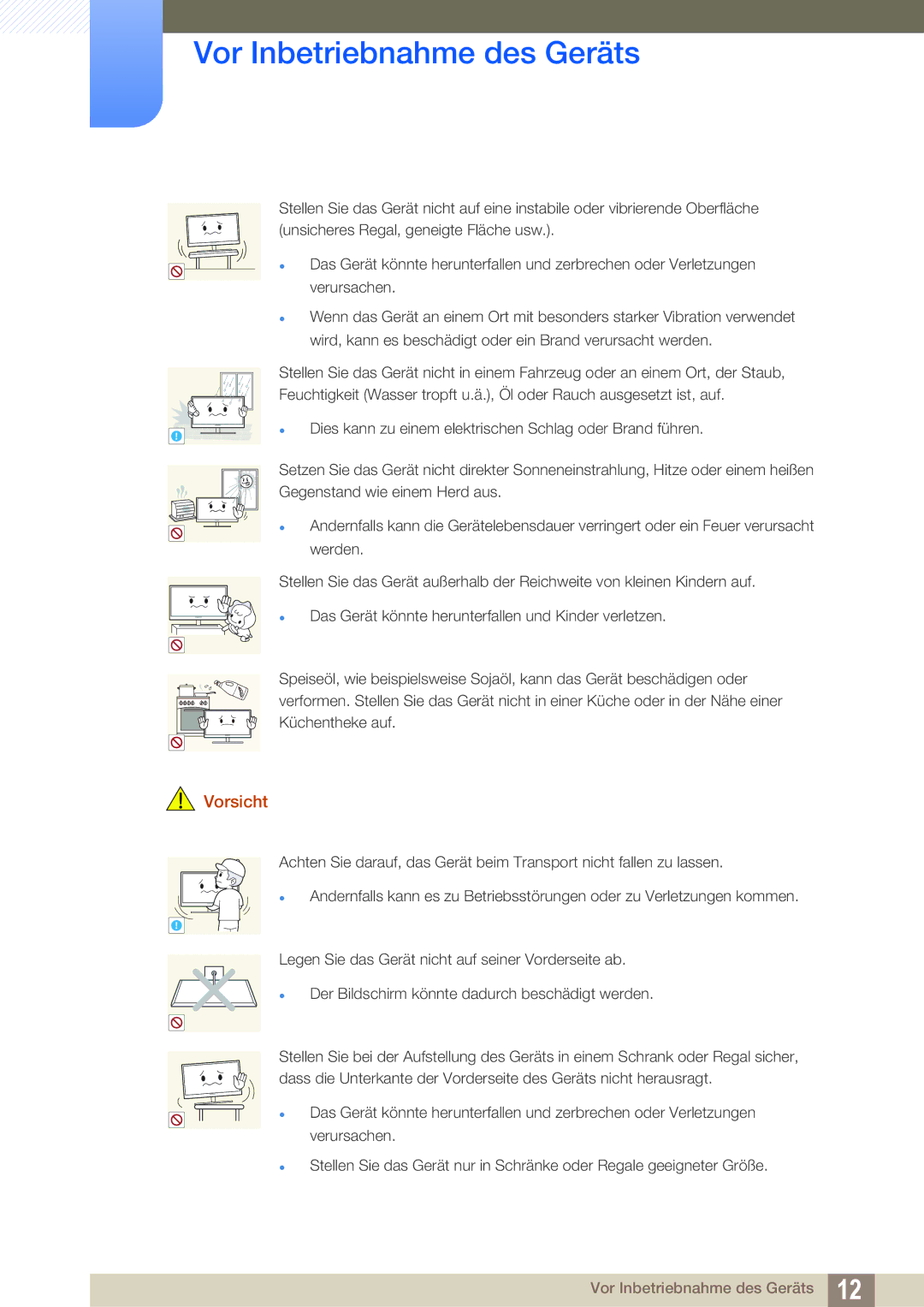 Samsung LS23B550VS/EN, LS27B550VS/EN manual Vor Inbetriebnahme des Geräts 