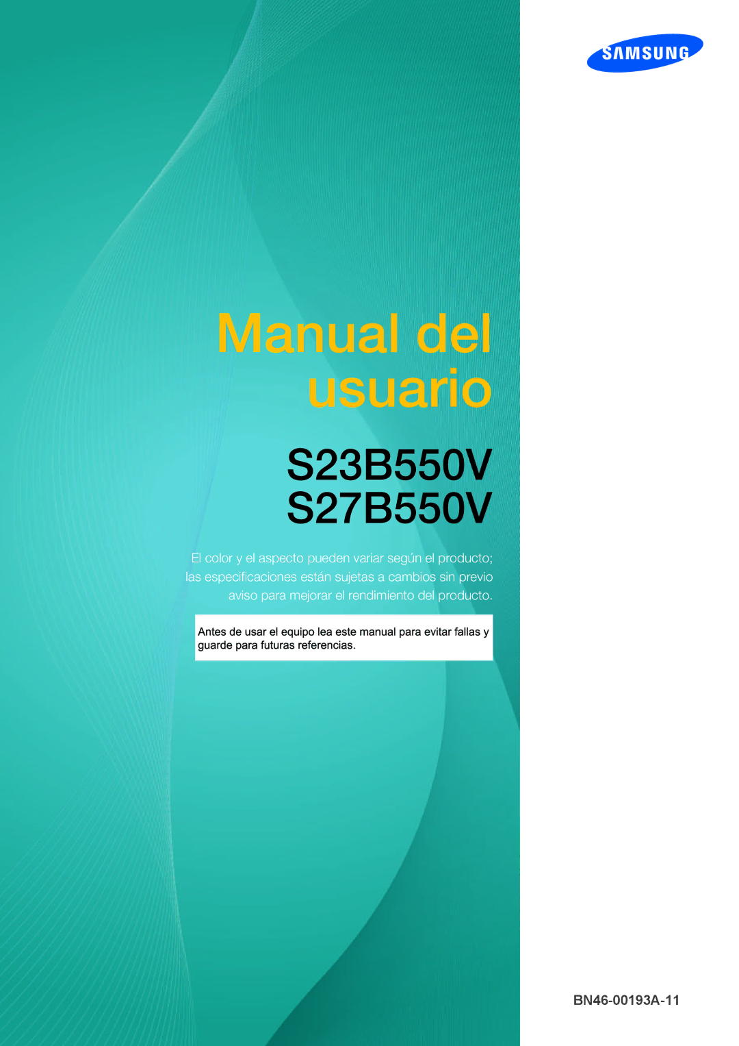 Samsung LS27B550VS/EN, LS23B550VS/EN manual Manual del usuario 