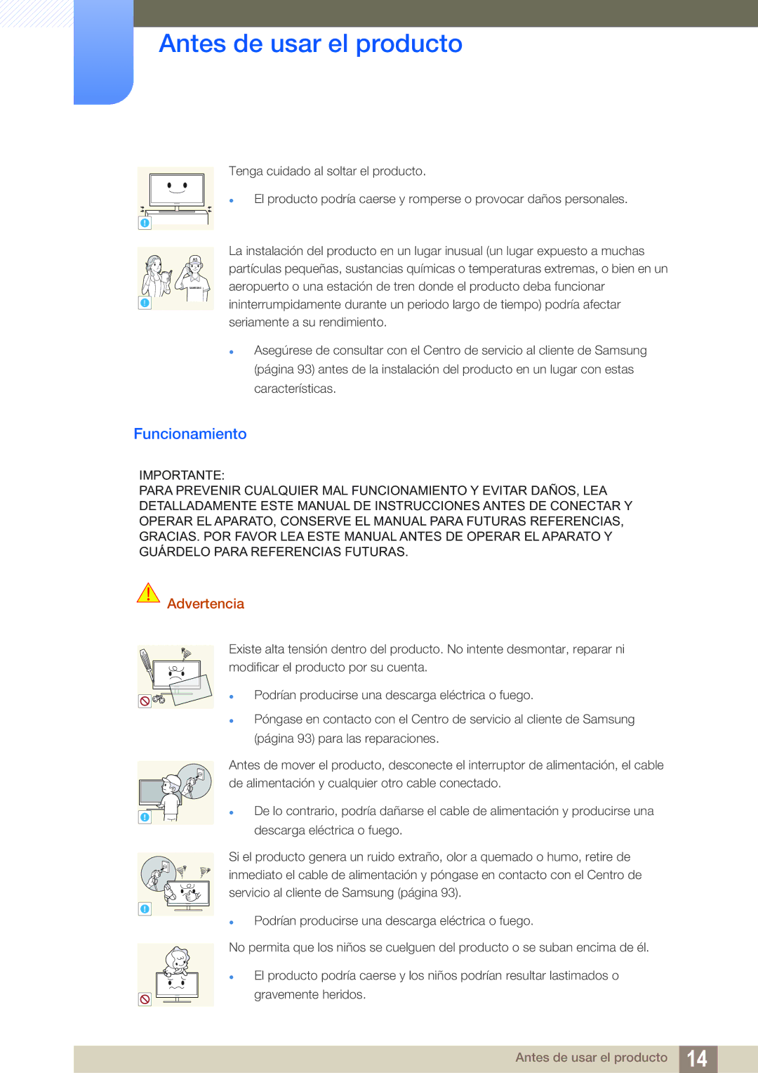 Samsung LS23B550VS/EN, LS27B550VS/EN manual Funcionamiento 