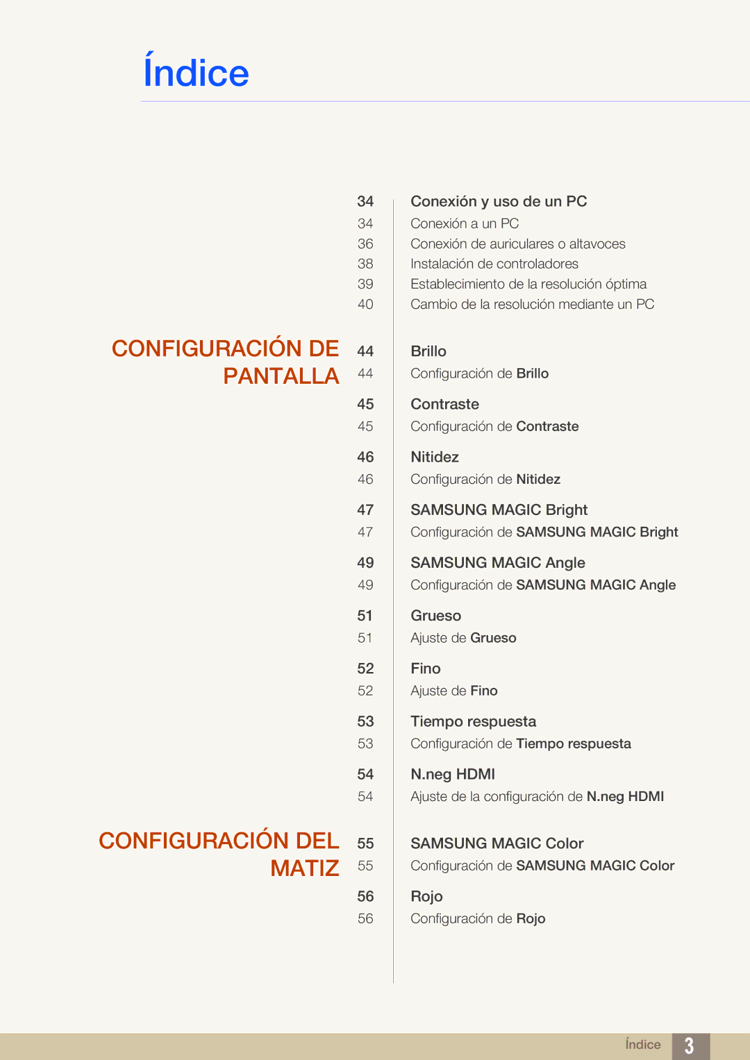 Samsung LS27B550VS/EN, LS23B550VS/EN manual Configuración DE Pantalla Configuración DEL Matiz 