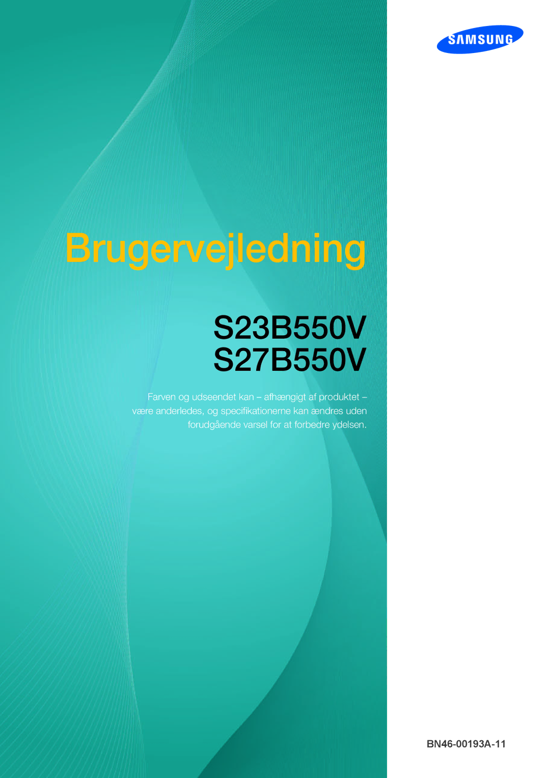 Samsung LS27B550VS/EN, LS23B550VS/EN manual Brugervejledning 