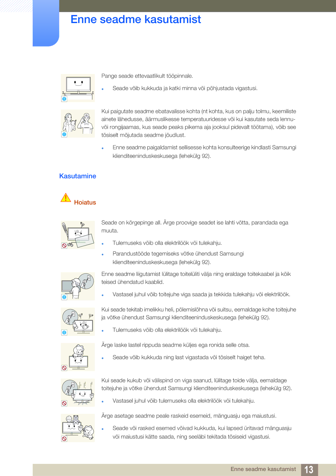 Samsung LS23B550VS/EN manual Kasutamine 