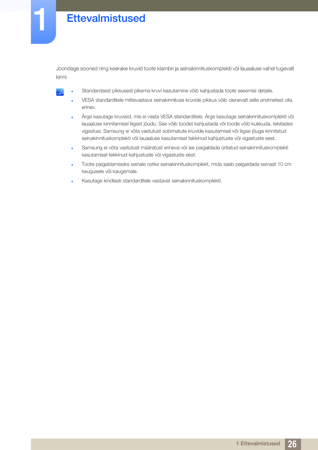 Samsung LS23B550VS/EN manual Ettevalmistused 