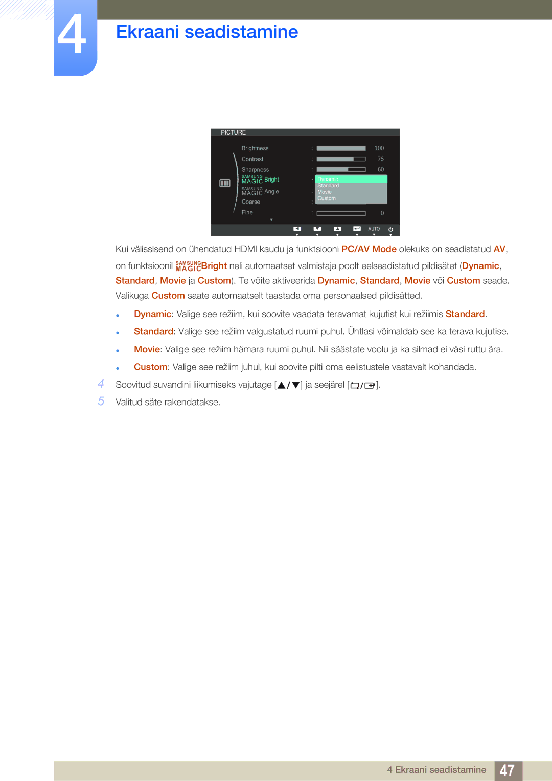 Samsung LS23B550VS/EN manual Magic Bright 