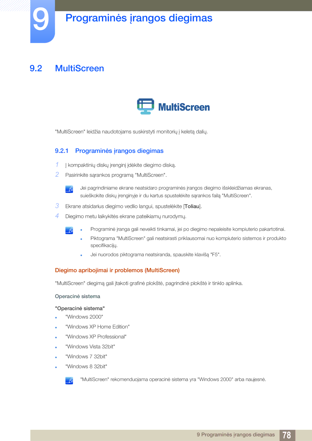 Samsung LS23B550VS/EN manual MultiScreen 