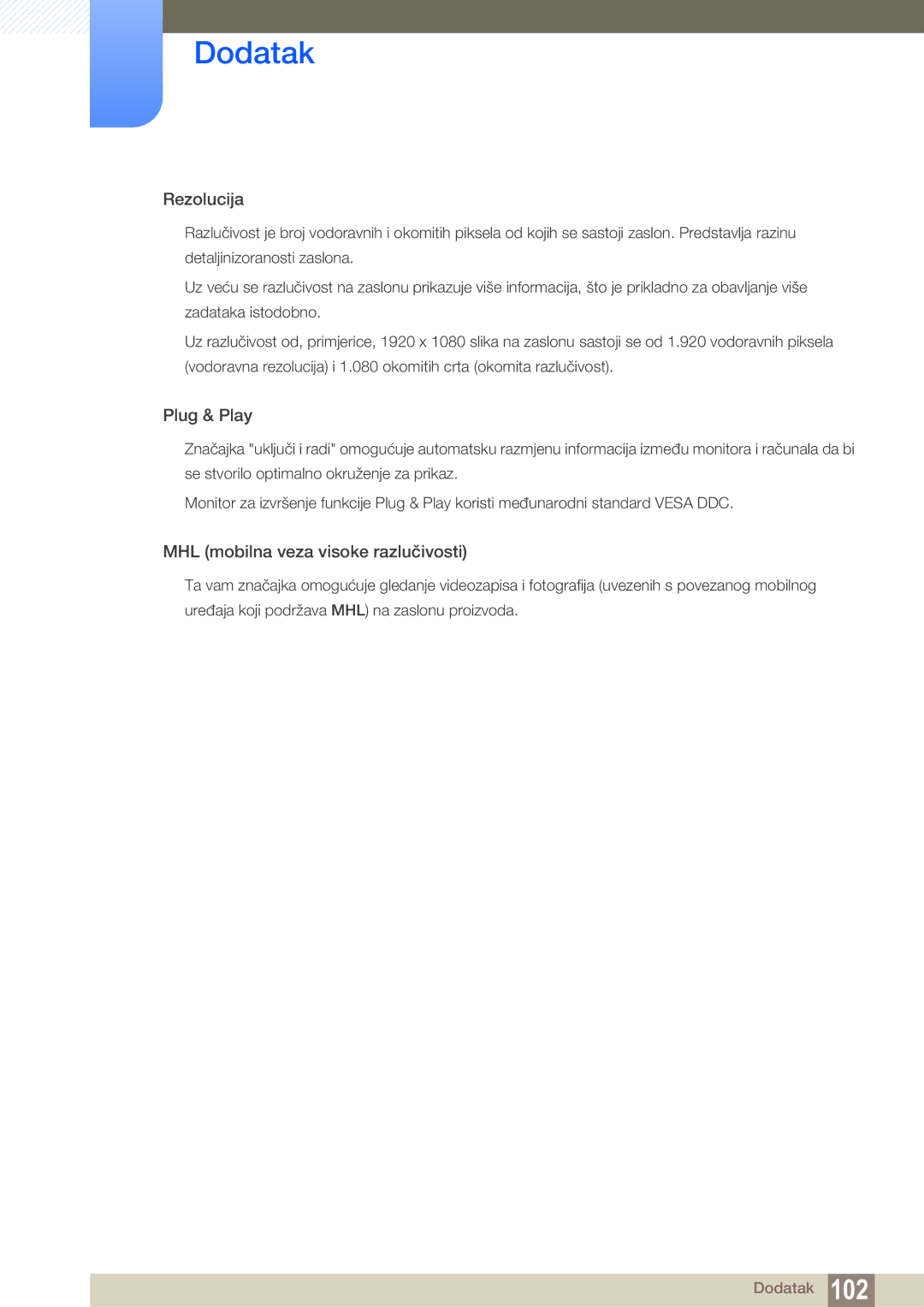 Samsung LS23B550VS/EN manual Rezolucija 