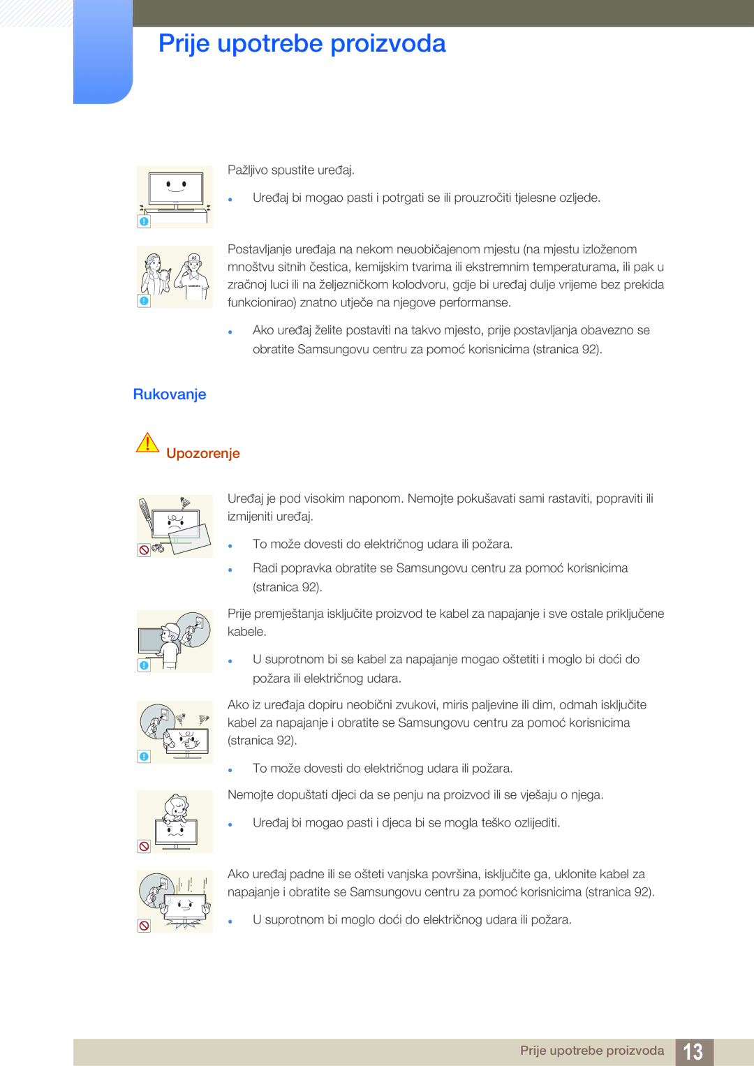 Samsung LS23B550VS/EN manual Rukovanje 