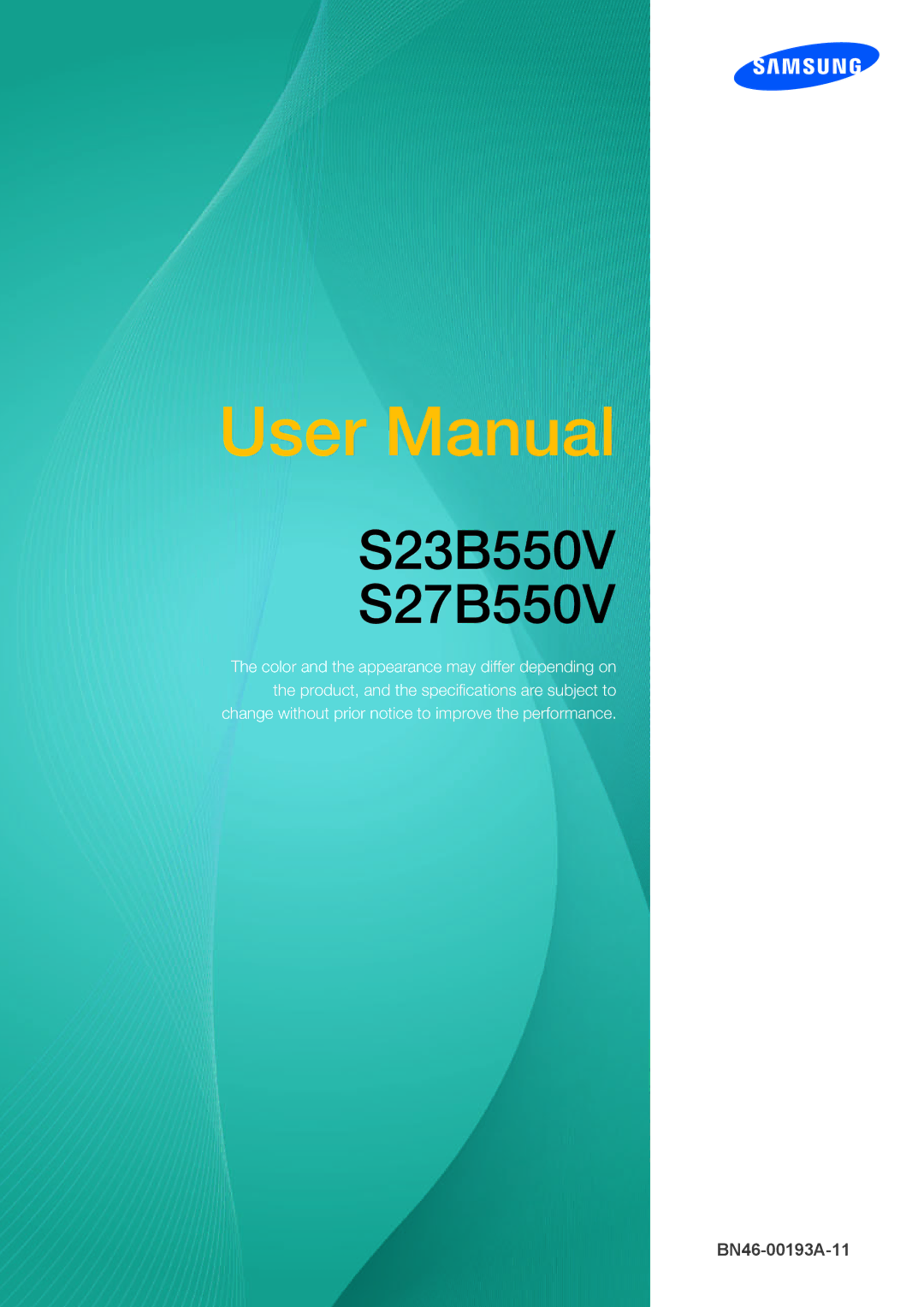 Samsung LS23B550VS/EN, LS23B550VSH/XJ, LS27B550VS/EN, LS23B550VS/ZN, LS23B550VS/SM, LS27B550VS/ZN manual S23B550V S27B550V 