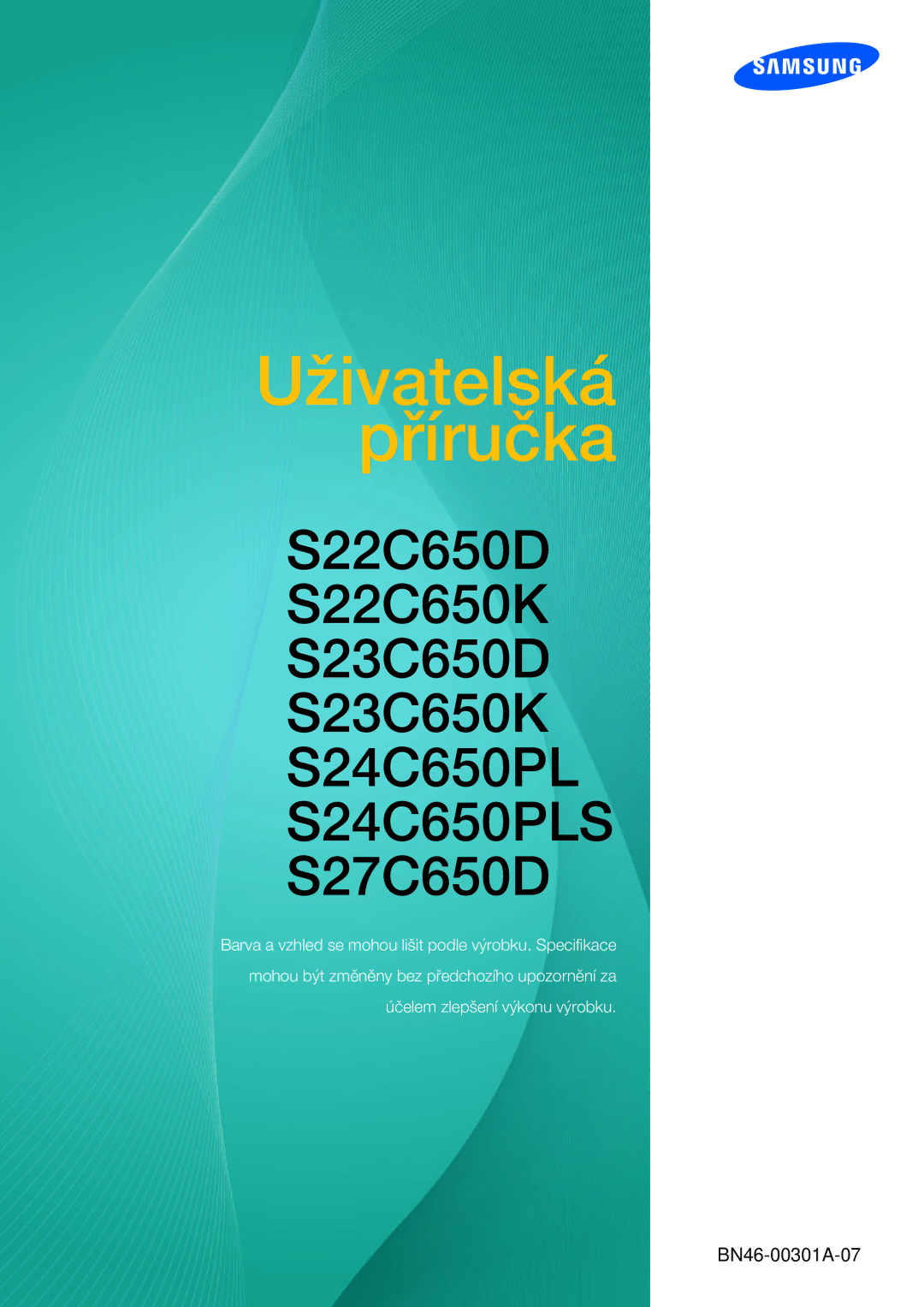 Samsung LS23C65UDC/EN, LS23C65KKS/EN, LS22C65KKS/EN, LS22C65UDS/EN, LS27C65UDS/EN, LS24C65KBWV/EN manual Uživatelská Příručka 