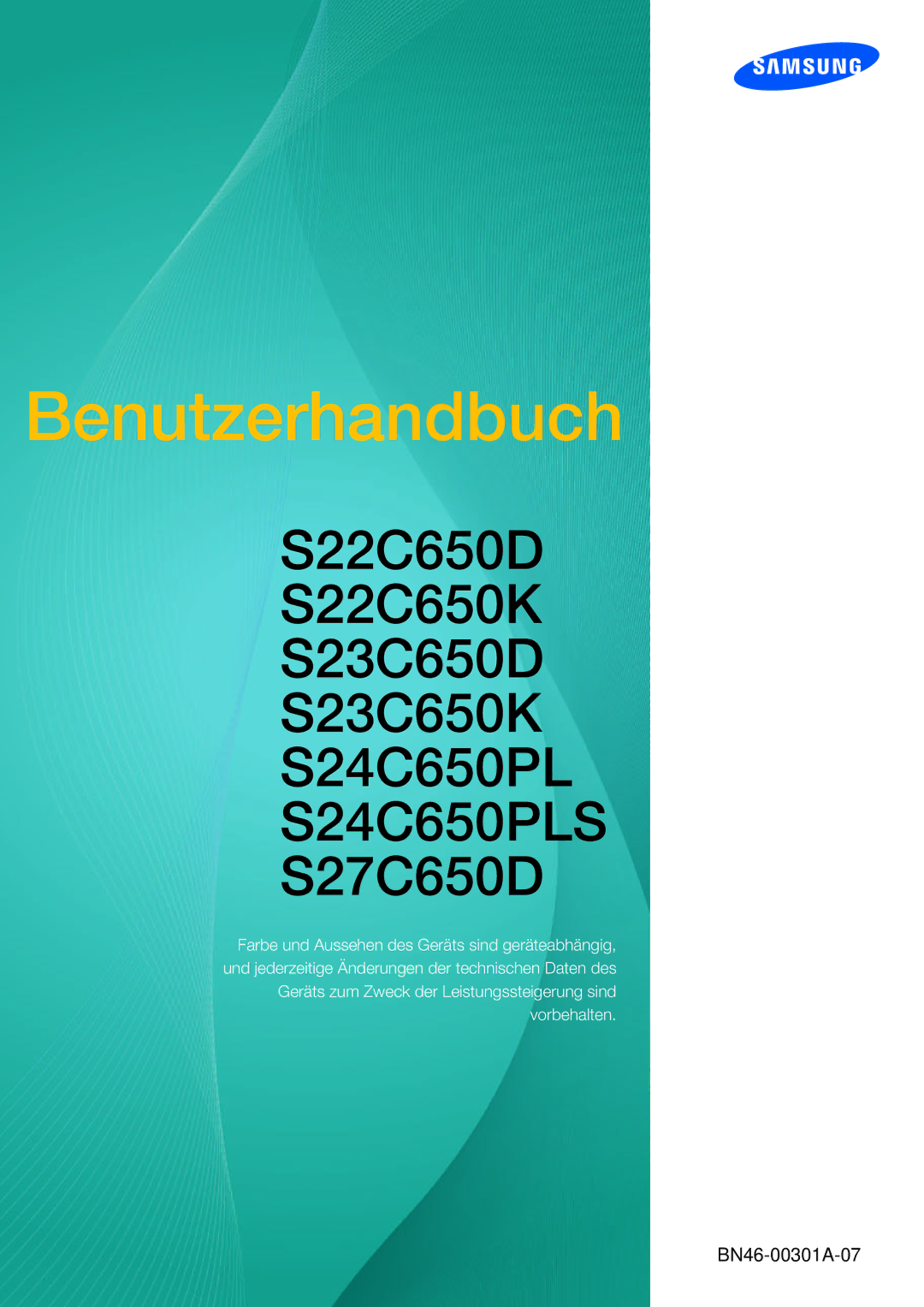 Samsung LS24C65UPL/EN, LS23C65UDC/EN, LS22C65UDC/EN, LS27C65UDS/EN, LS24C65KBWV/EN, LS24C65UPC/EN manual Benutzerhandbuch 