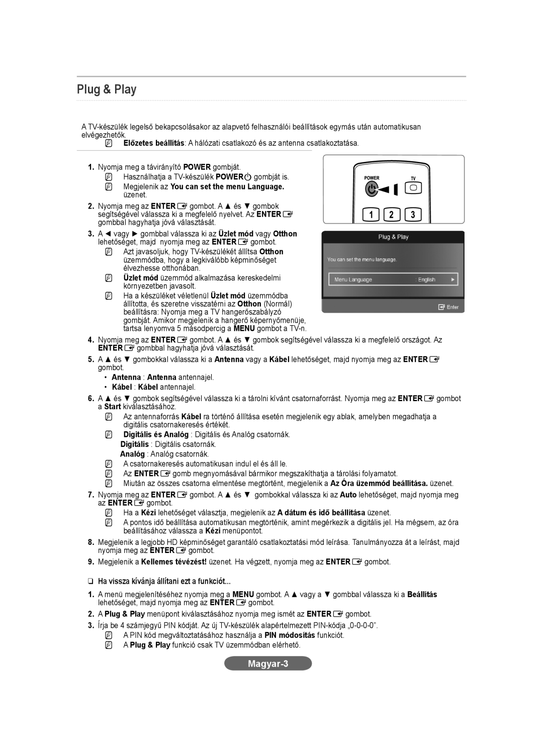 Samsung LS23CFVKF/XE, LS23CFEKF/EN, LS23CFVKF/EN, LS23CFEKFV/ZN manual Magyar-3, Ha vissza kívánja állítani ezt a funkciót 