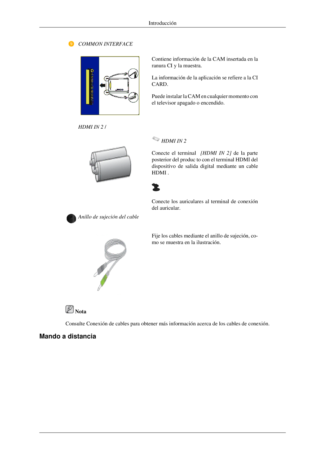 Samsung LS23CFEKF/EN, LS23CFVKF/EN manual Mando a distancia, Common Interface 